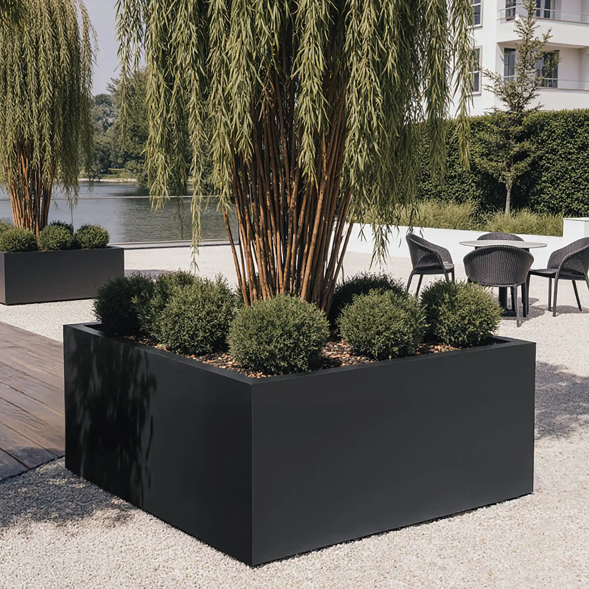 PURE Low Cube Outdoor Fiberglass Planter
