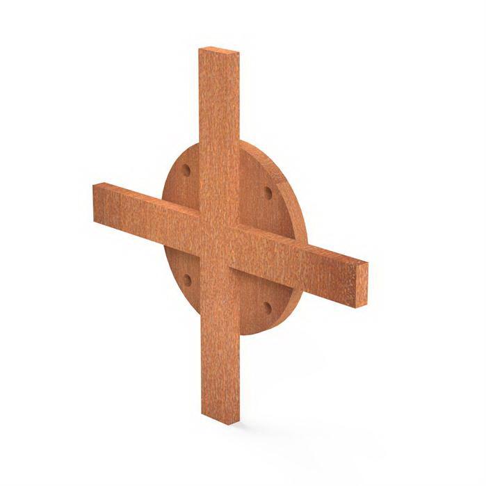 Connecting Cross for Corten Steel Wood Storage Modular System