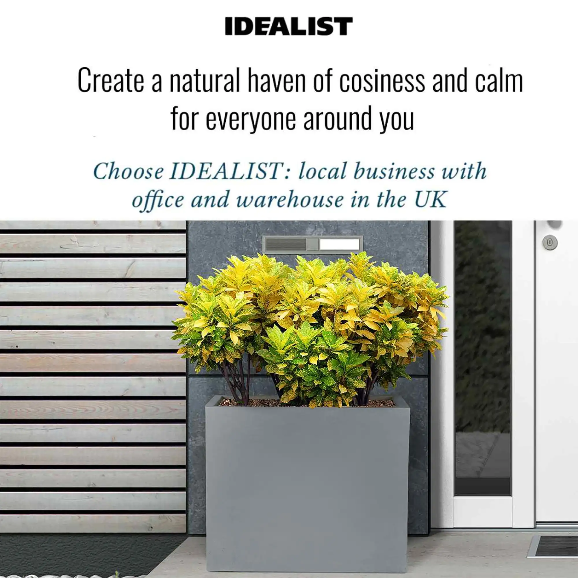 IDEALIST Lite Contemporary Light Concrete Trough Planter