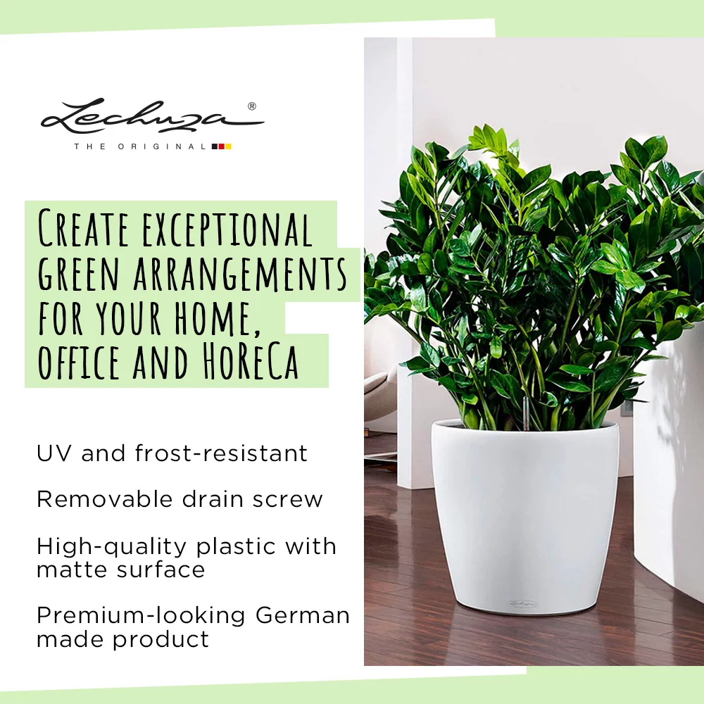 LECHUZA CLASSICO Color Round Poly Resin Self-watering Planter