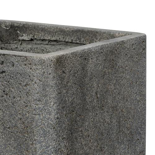 Square Weathered Stone Effect Outdoor Planter by Idealist Lite