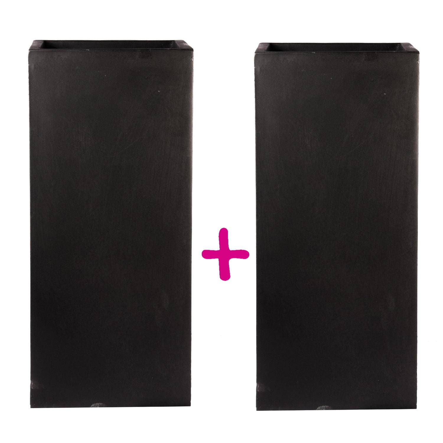 IDEALIST Lite Tall Square Contemporary Light Concrete Planter Set
