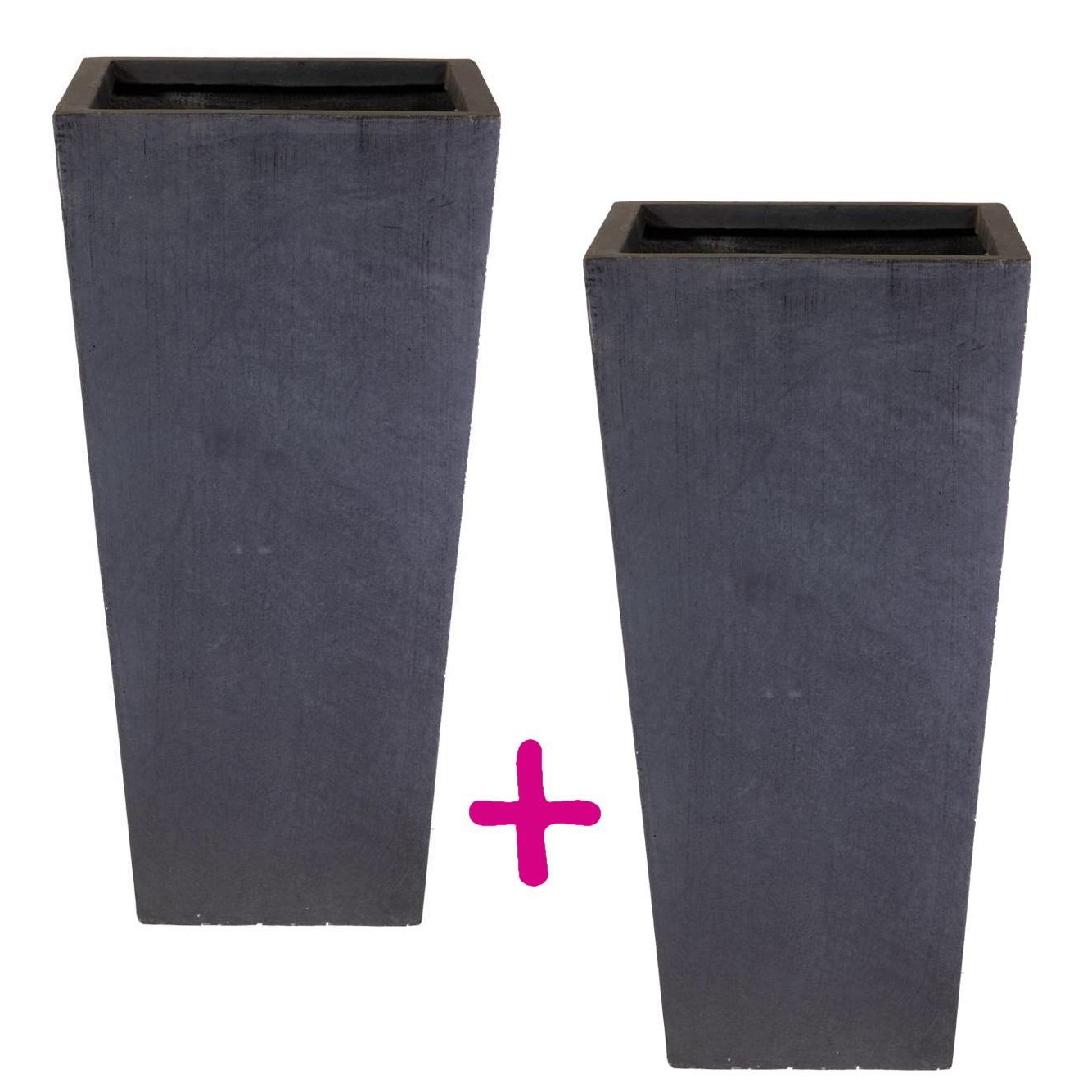 IDEALIST Lite Tall Tapered Contemporary Light Concrete Planter Set