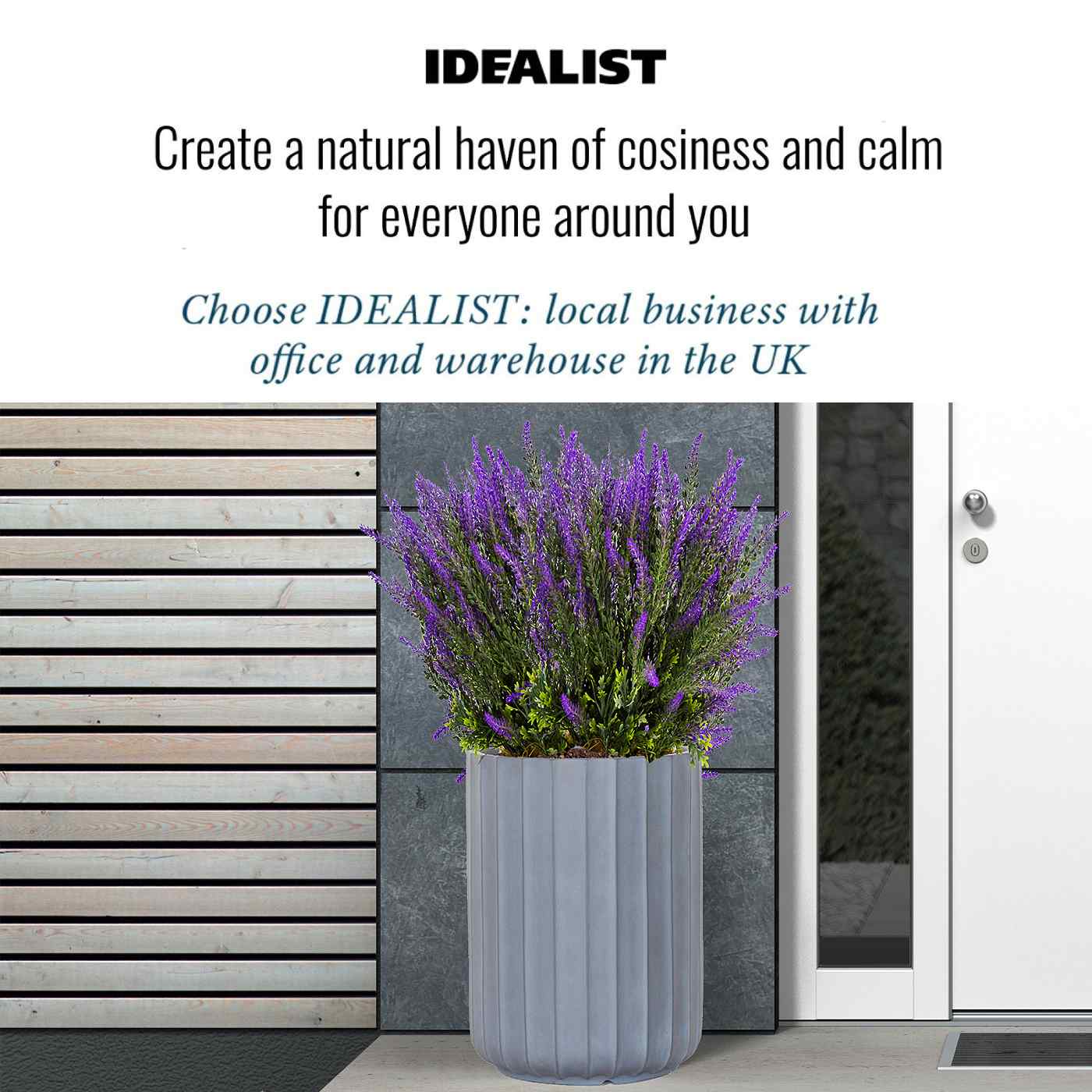 IDEALIST Lite Modern Ribbed Cylinder Round Outdoor Planter