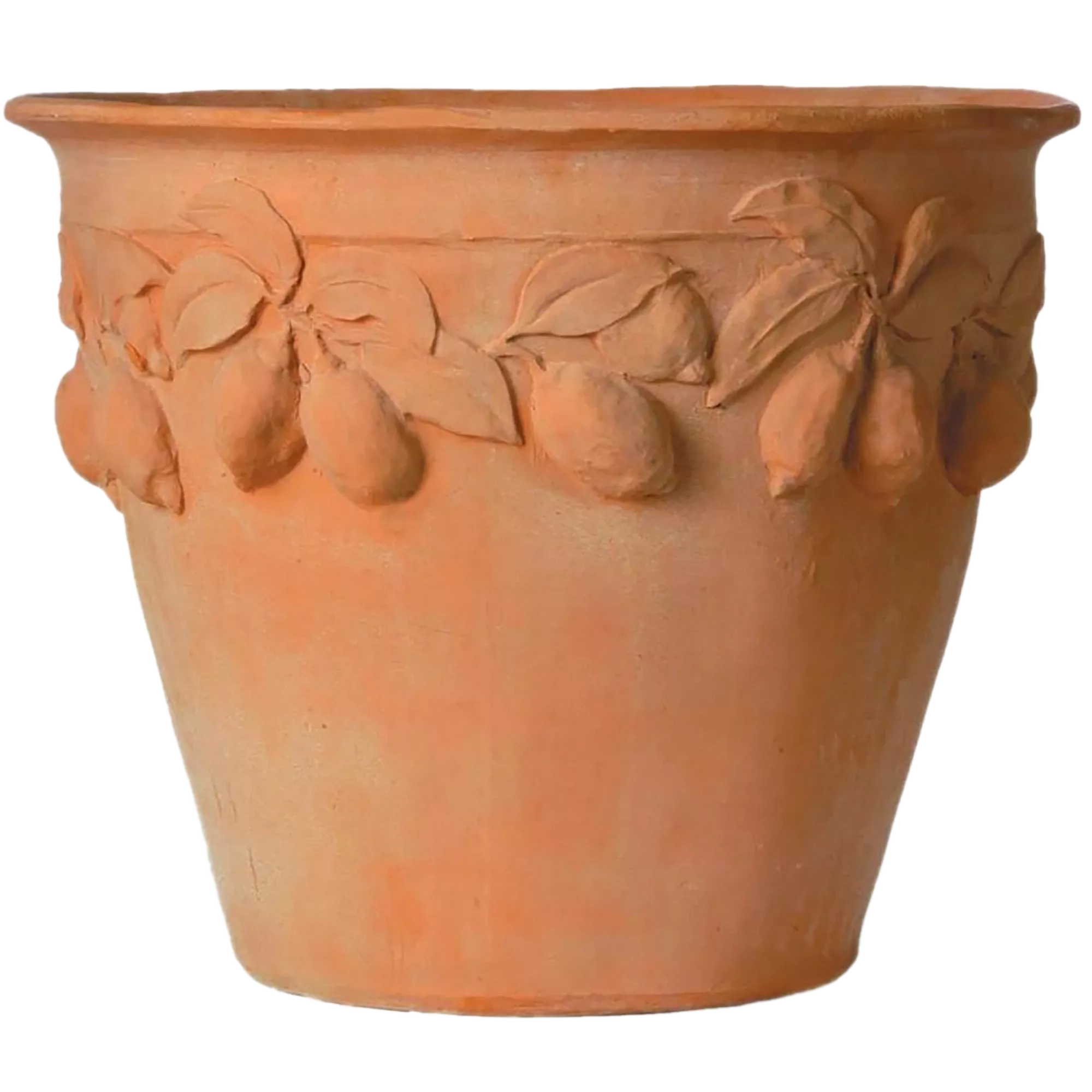 Citrus Fiberglass Round Tall Terracotta Planter Pot In/Out