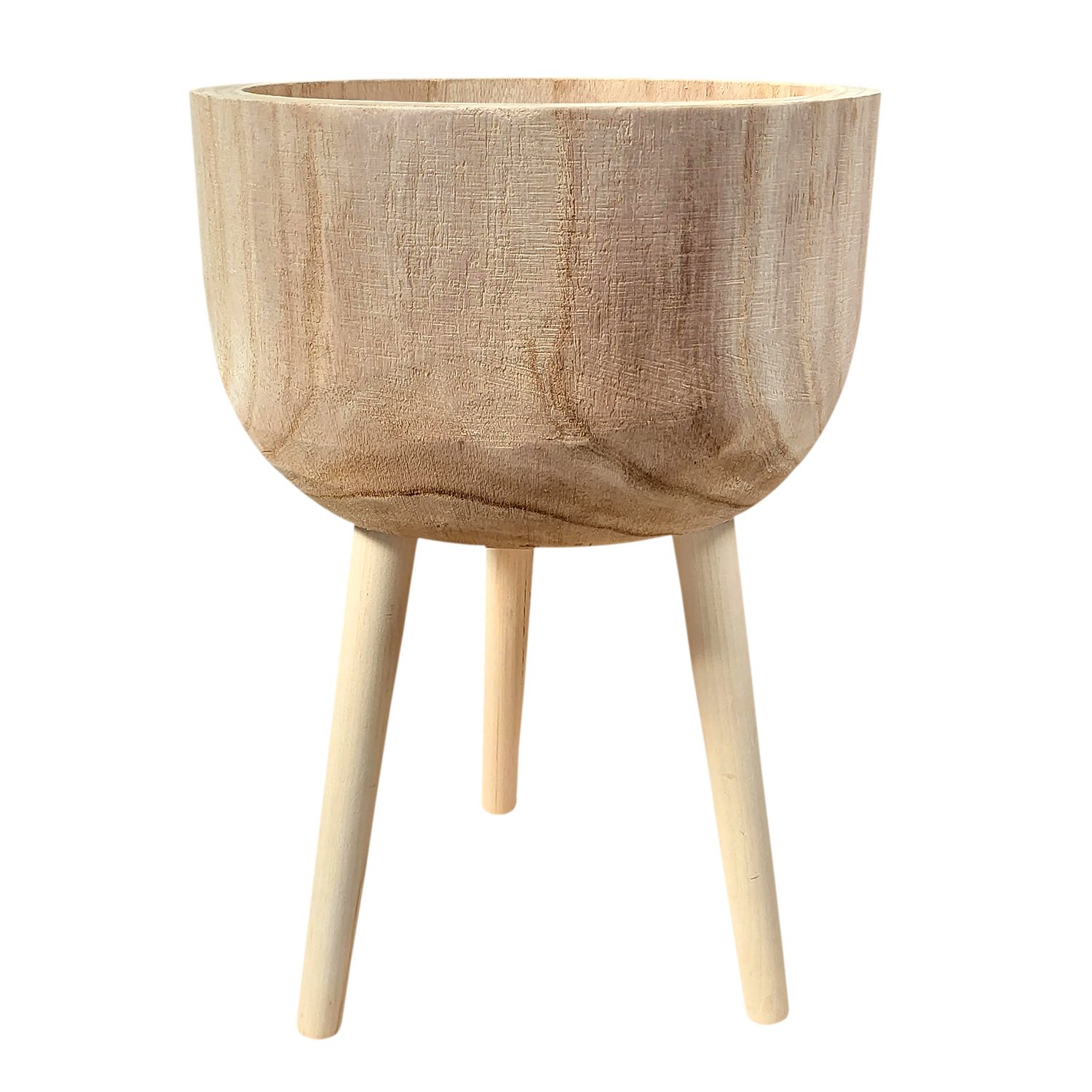 HORTICO GAIA Wooden House Planter with Legs, Tall Indoor Plant Pot Stand with Waterproof Liner