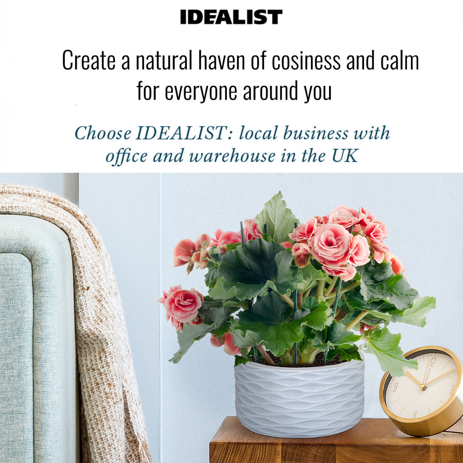 IDEALIST Lite Wave Style Table and Hanging Cylinder Round Plant Pot Dual Use Indoor Planter