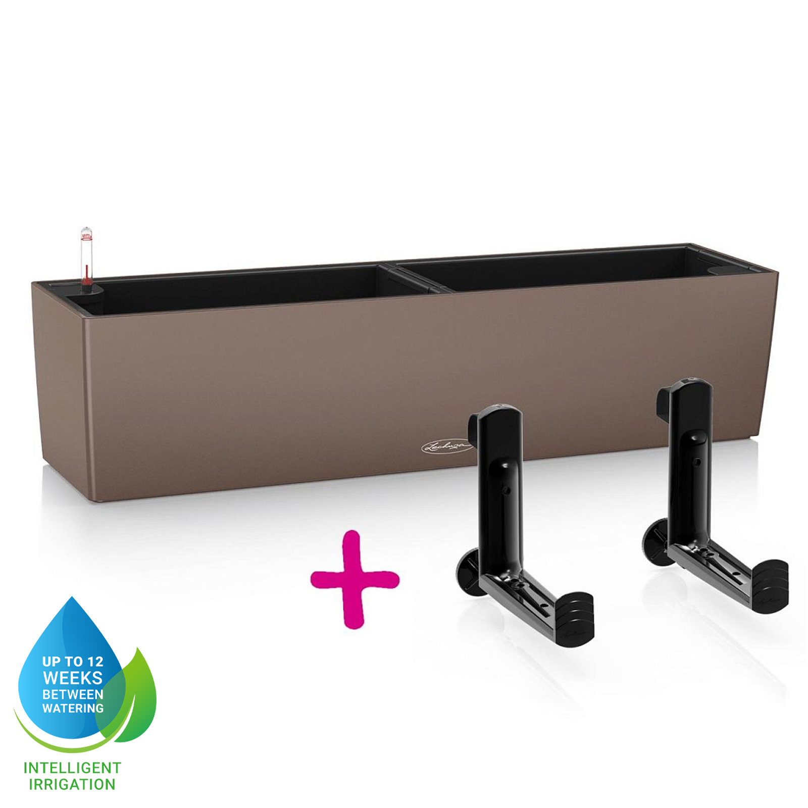 LECHUZA BALCONERA Color Trough Poly Resin Self-watering Planter Set