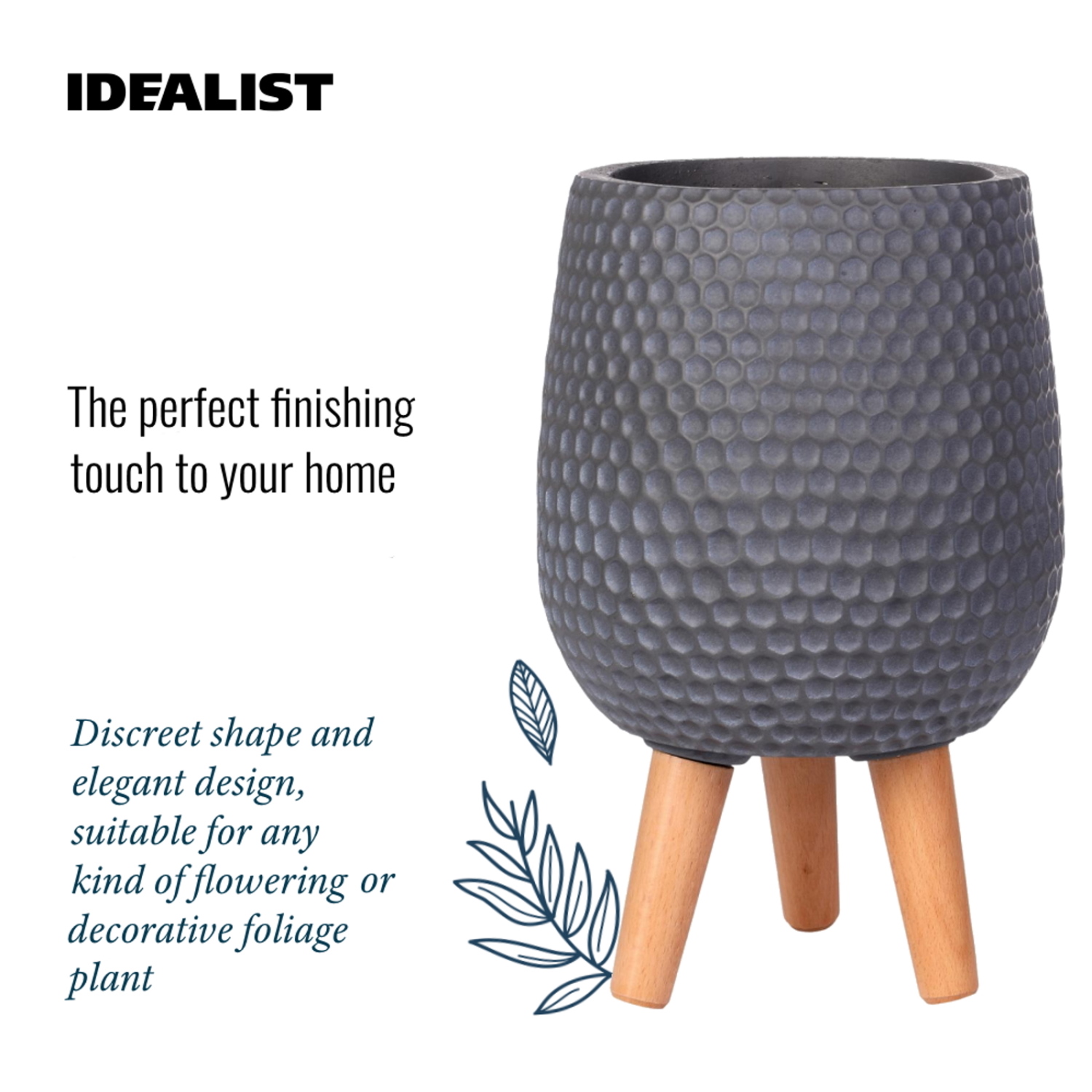 IDEALIST Lite Honeycomb Style Egg Planter on Legs, Round Pot Plant Stand Indoor