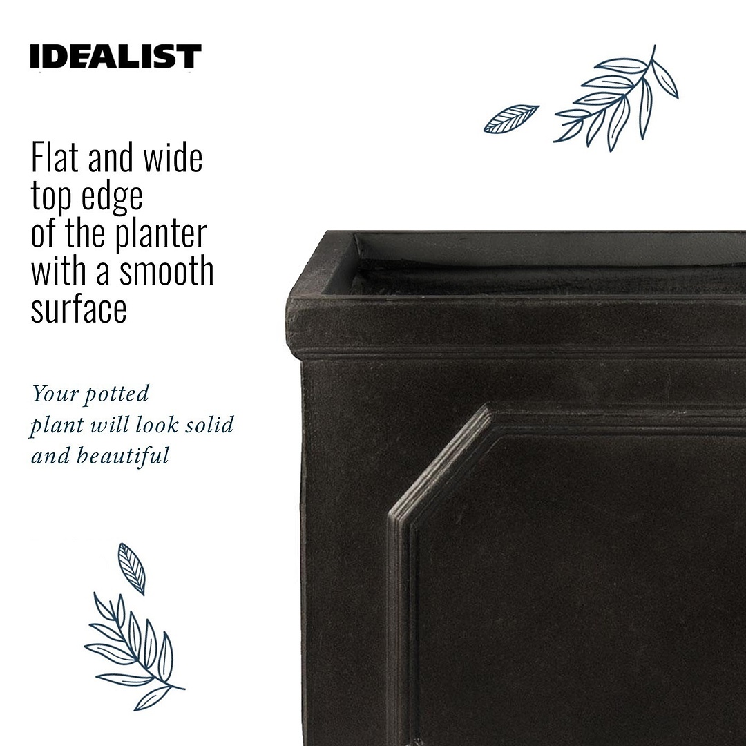 IDEALIST Lite Faux Lead Chelsea Light Concrete Through Planter