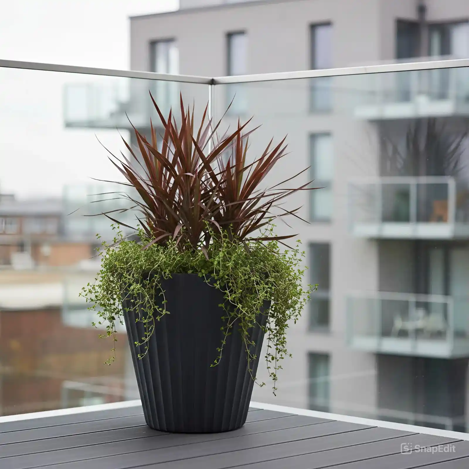 IDEALIST Lite Vintage Ribbed Round Vase Outdoor Planter