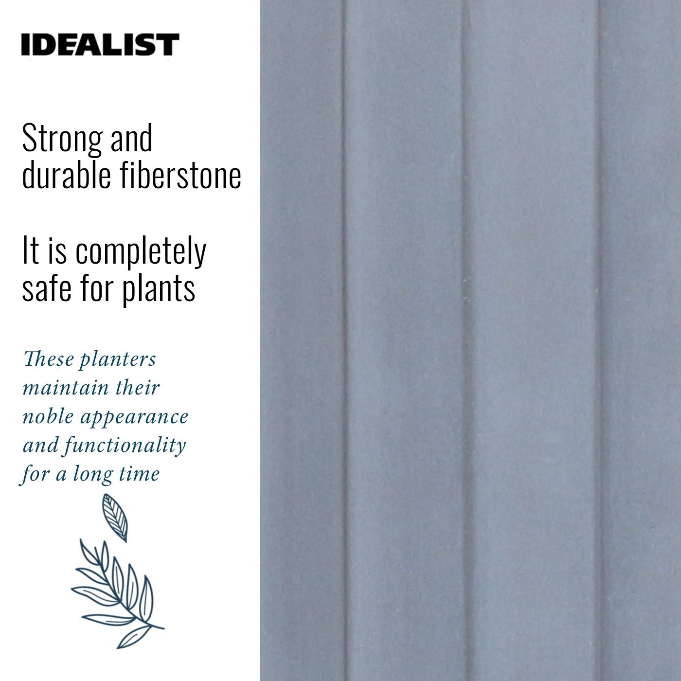 IDEALIST Lite Modern Ribbed Cylinder Round Outdoor Planter