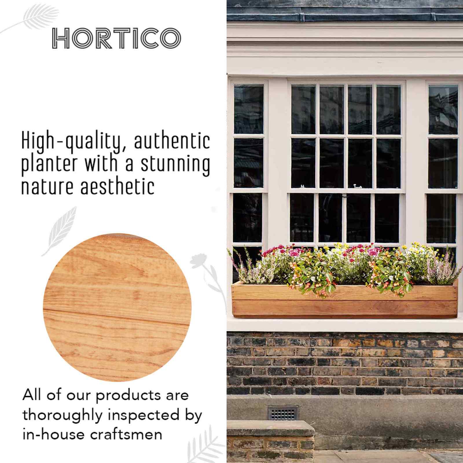 Rustic Scandinavian Redwood Window Box Outdoor Planter Made in UK by HORTICO