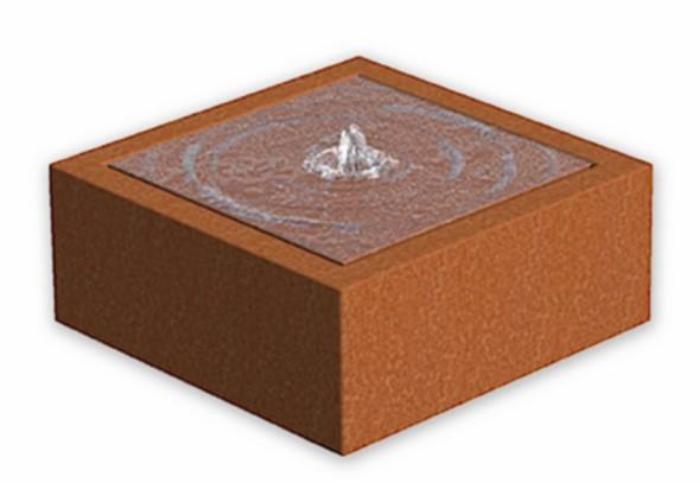 CorTen Square Fountain Watertable Outdoor