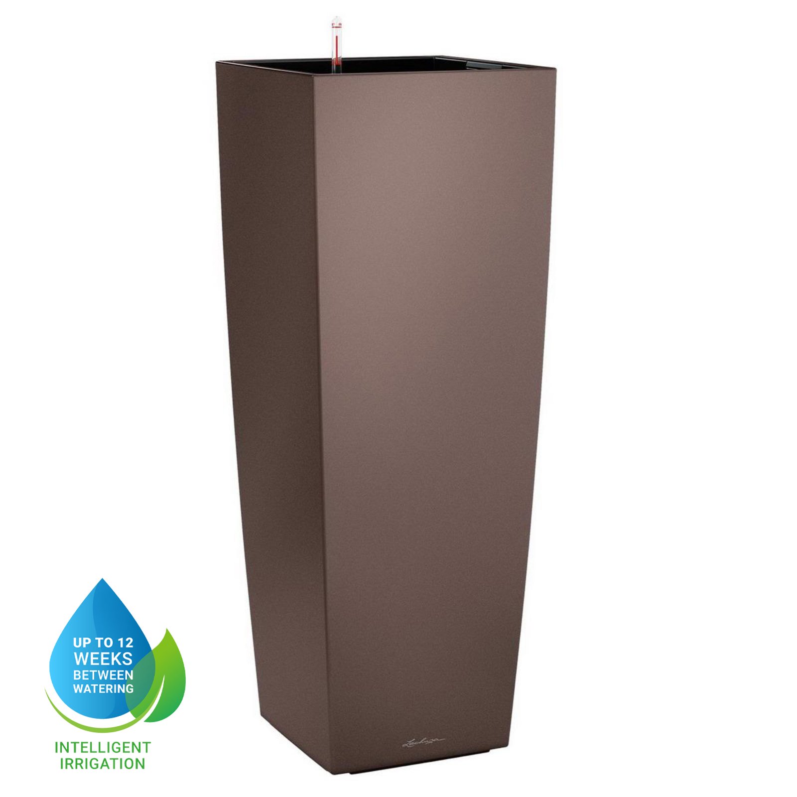 LECHUZA CUBICO ALTO Square Tall Poly Resin Self-watering Planter