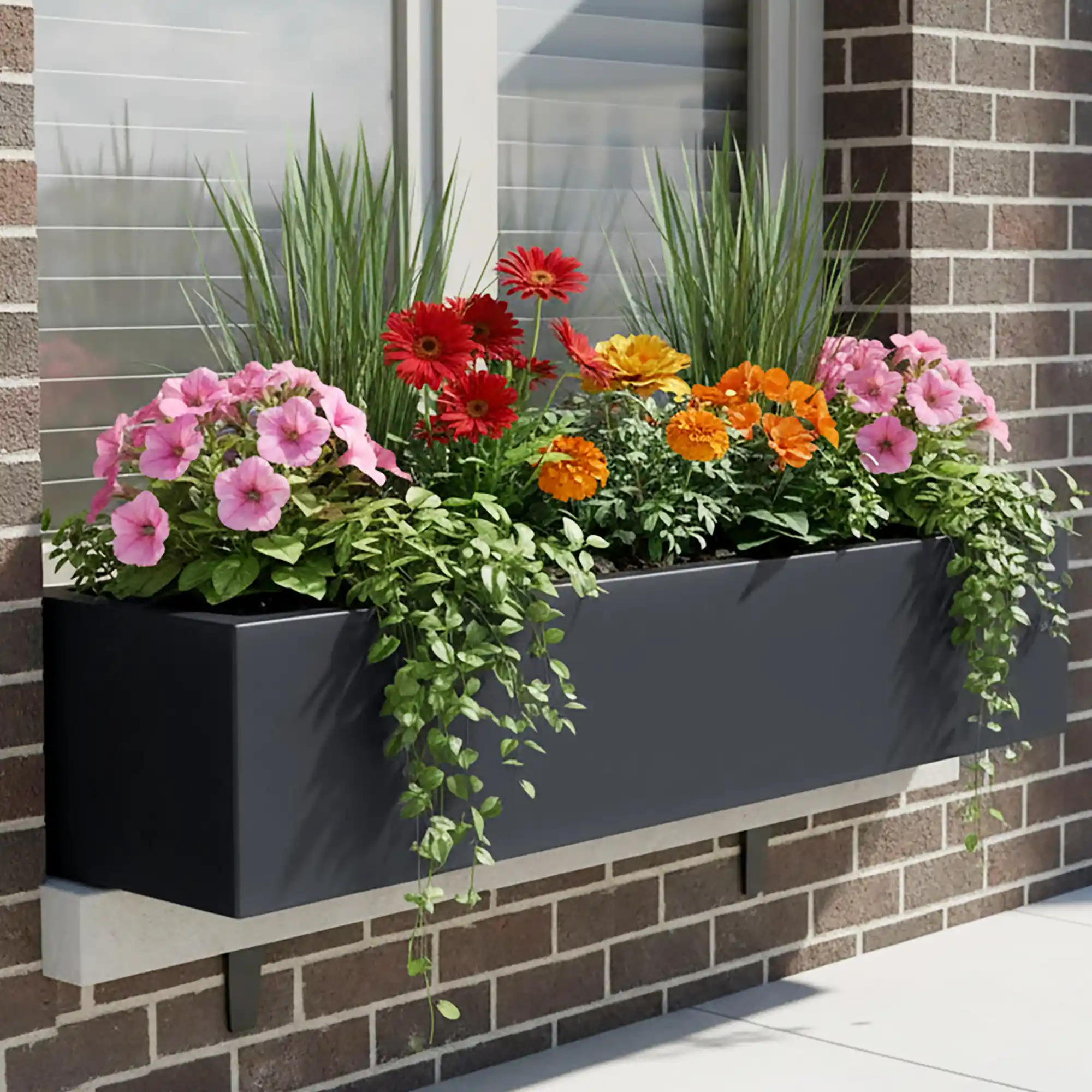 IDEALIST Lite Window Box Light Concrete Planter