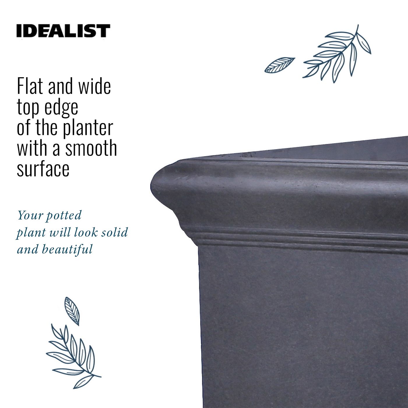 IDEALIST Lite Victorian Box Square Light Stone Outdoor Planter