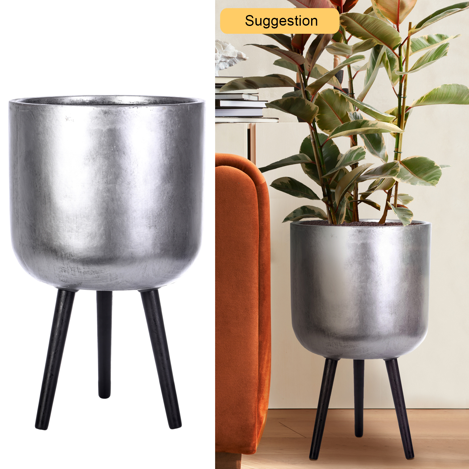 IDEALIST Lite Round Planter on Legs, Round Pot Plant Stand Indoor