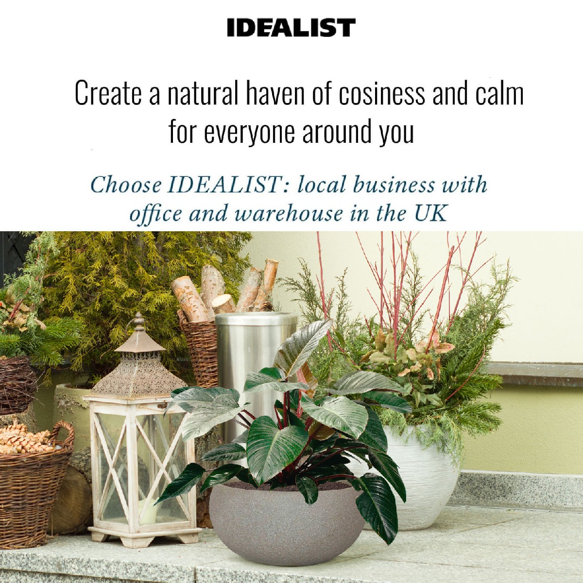 IDEALIST Lite Textured Concrete Effect Bowl Outdoor Planter