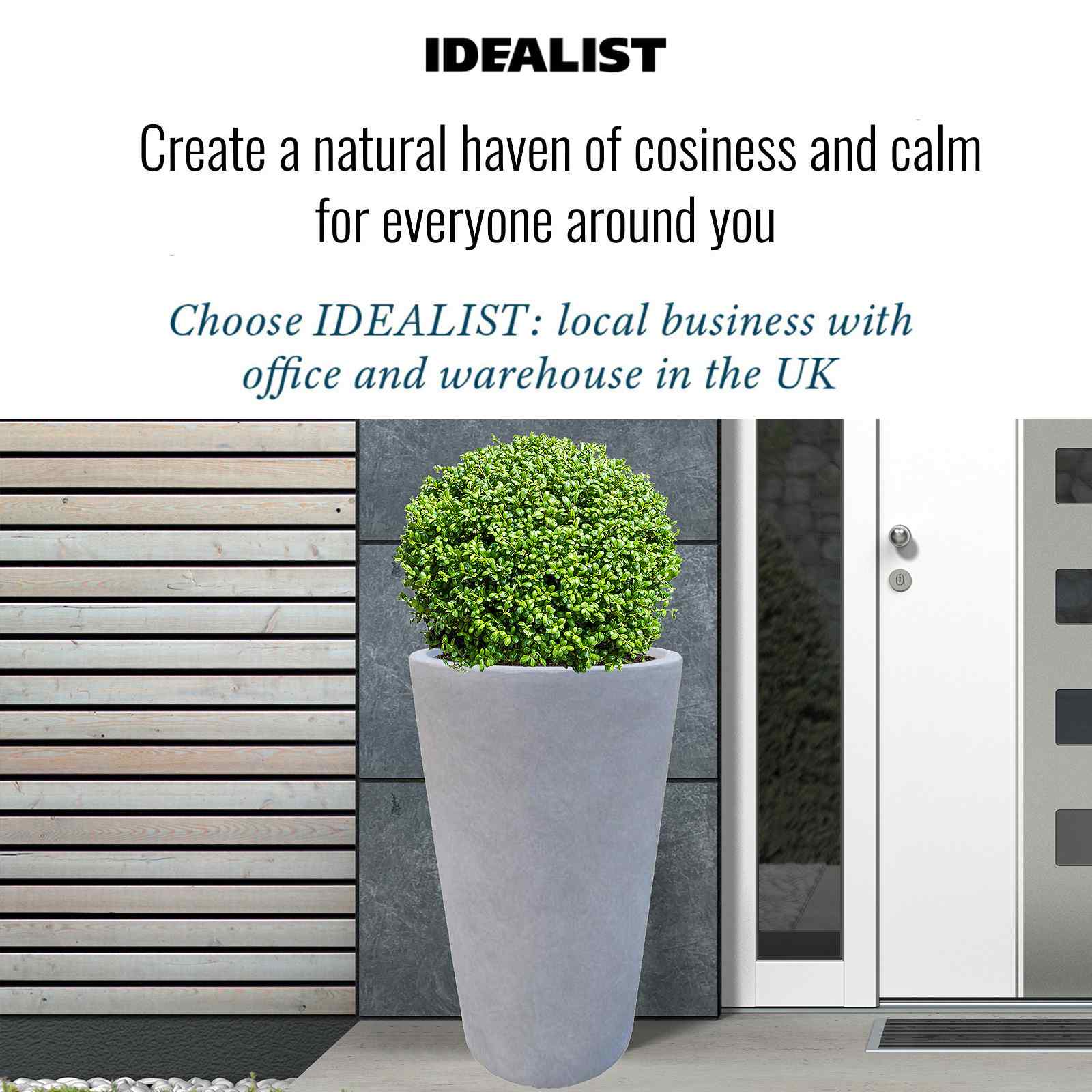IDEALIST Lite Contemporary Round Light Concrete Planter