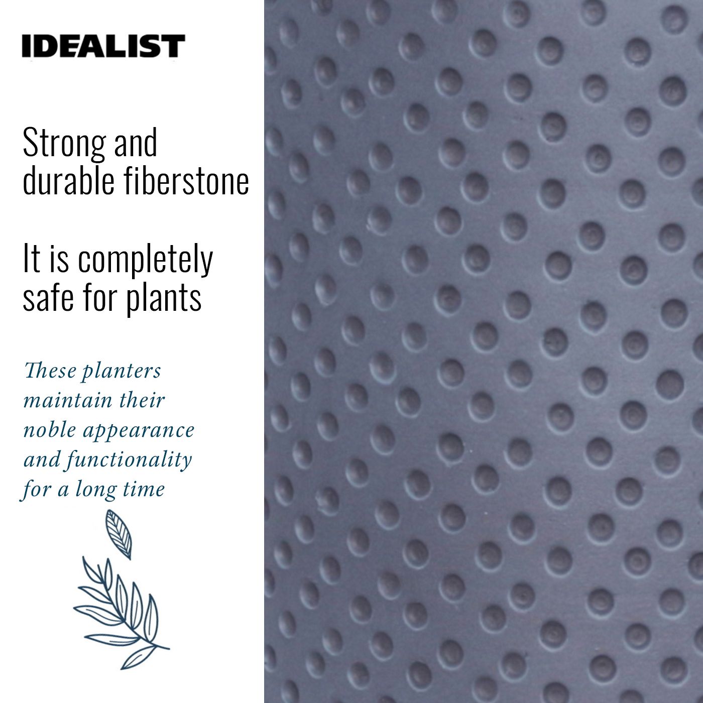 IDEALIST Lite Dotted Style Planter on Legs, Round Plant Pot Indoor