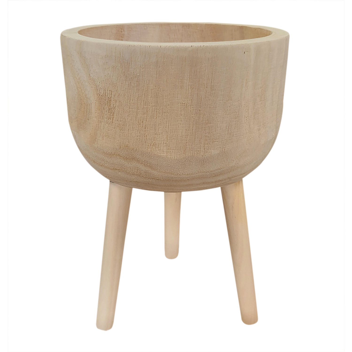 HORTICO GAIA Wooden House Planter with Legs, Tall Indoor Plant Pot Stand with Waterproof Liner