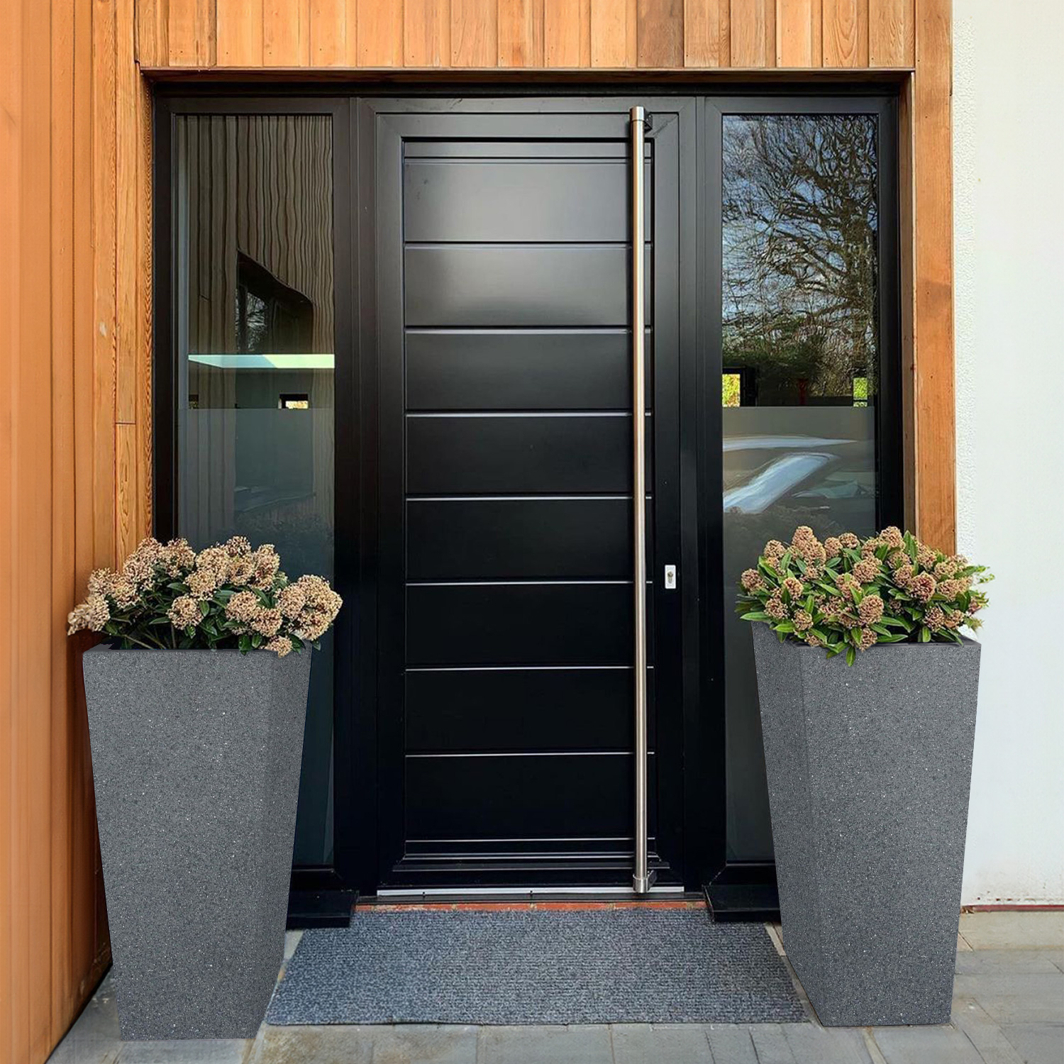 IDEALIST Lite Textured Concrete Effect Tall Tapered Outdoor Planter
