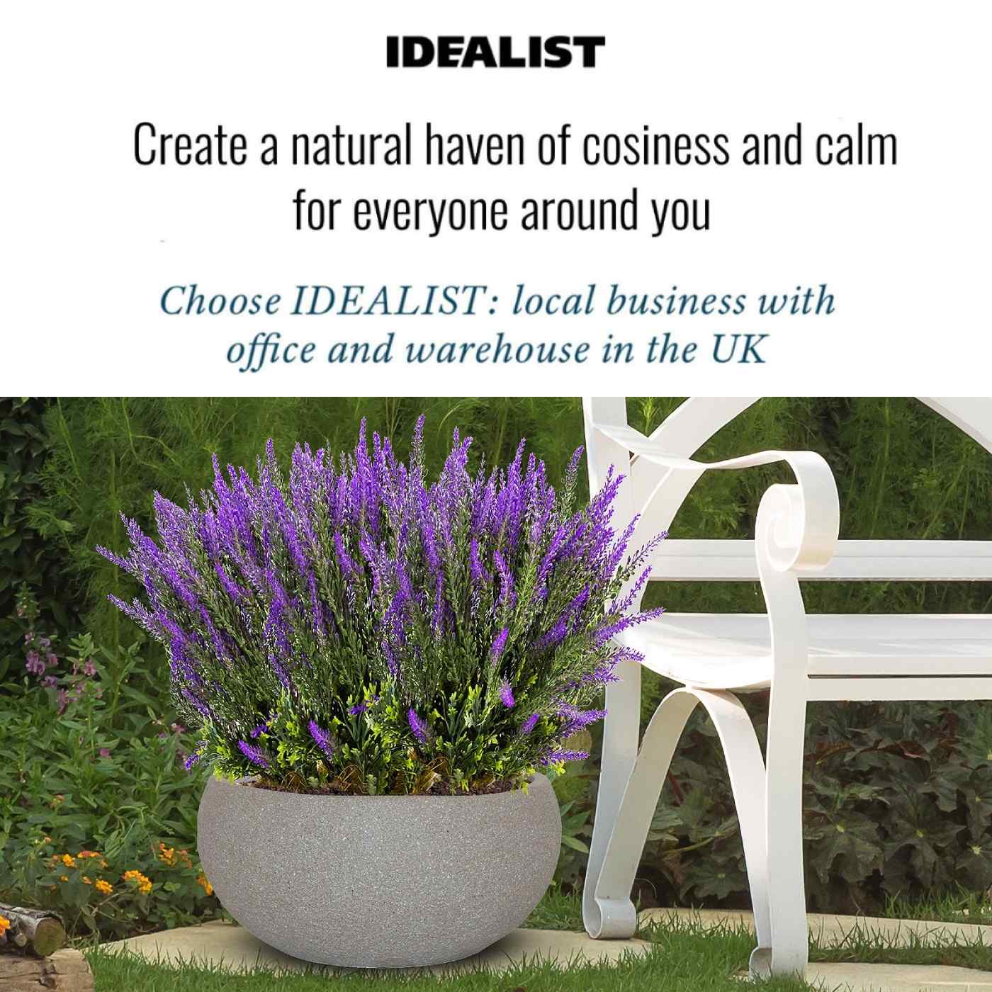 IDEALIST Lite Textured Concrete Effect Bowl Outdoor Planter