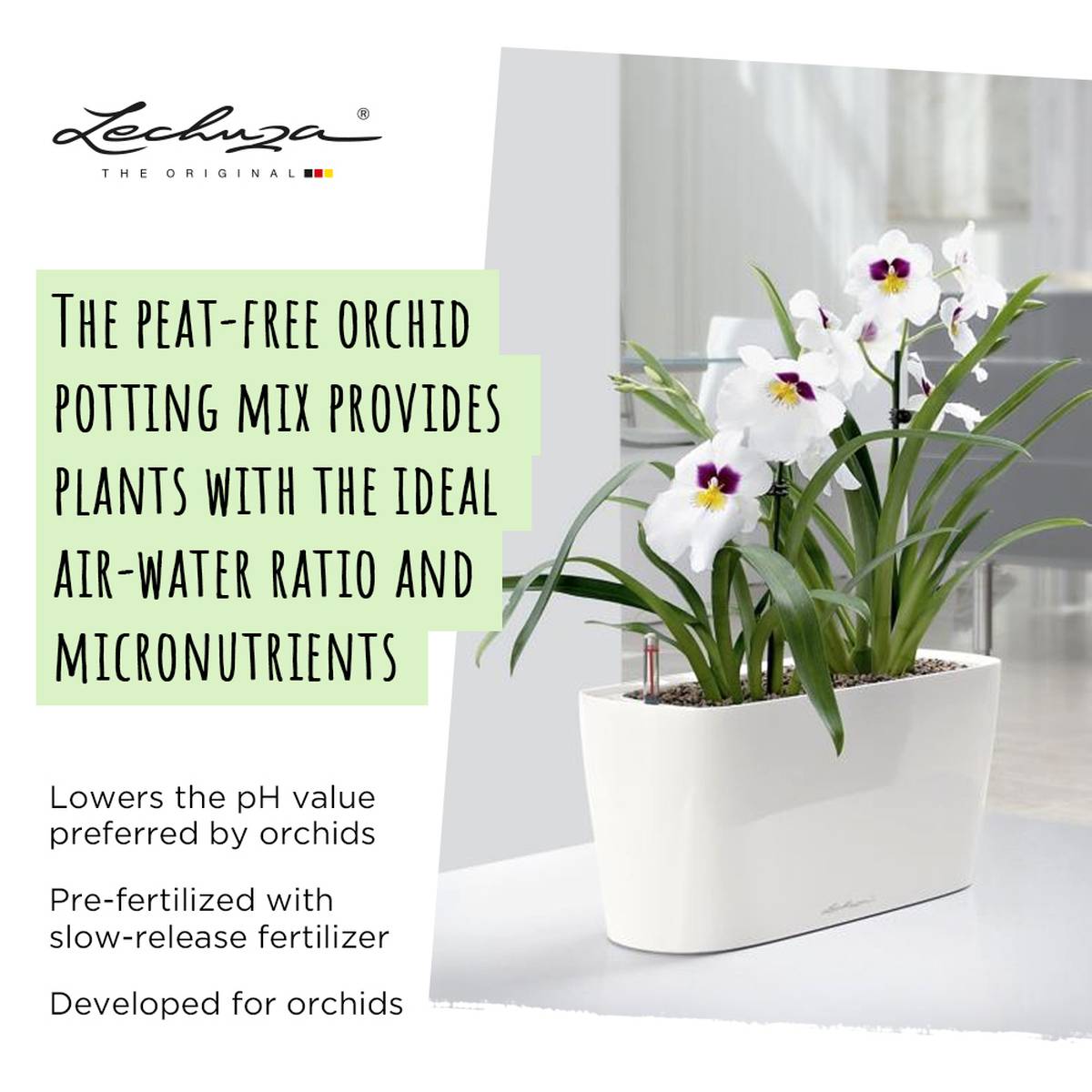 LECHUZA ORCHIDPON Orchid Potting Mix Organic Peat-Free Orchid Compost