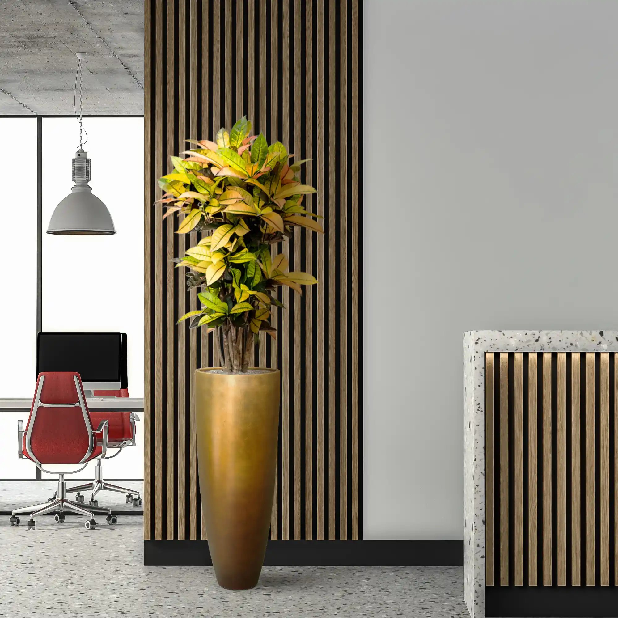 Metallic Partner Tall Indoor Planter