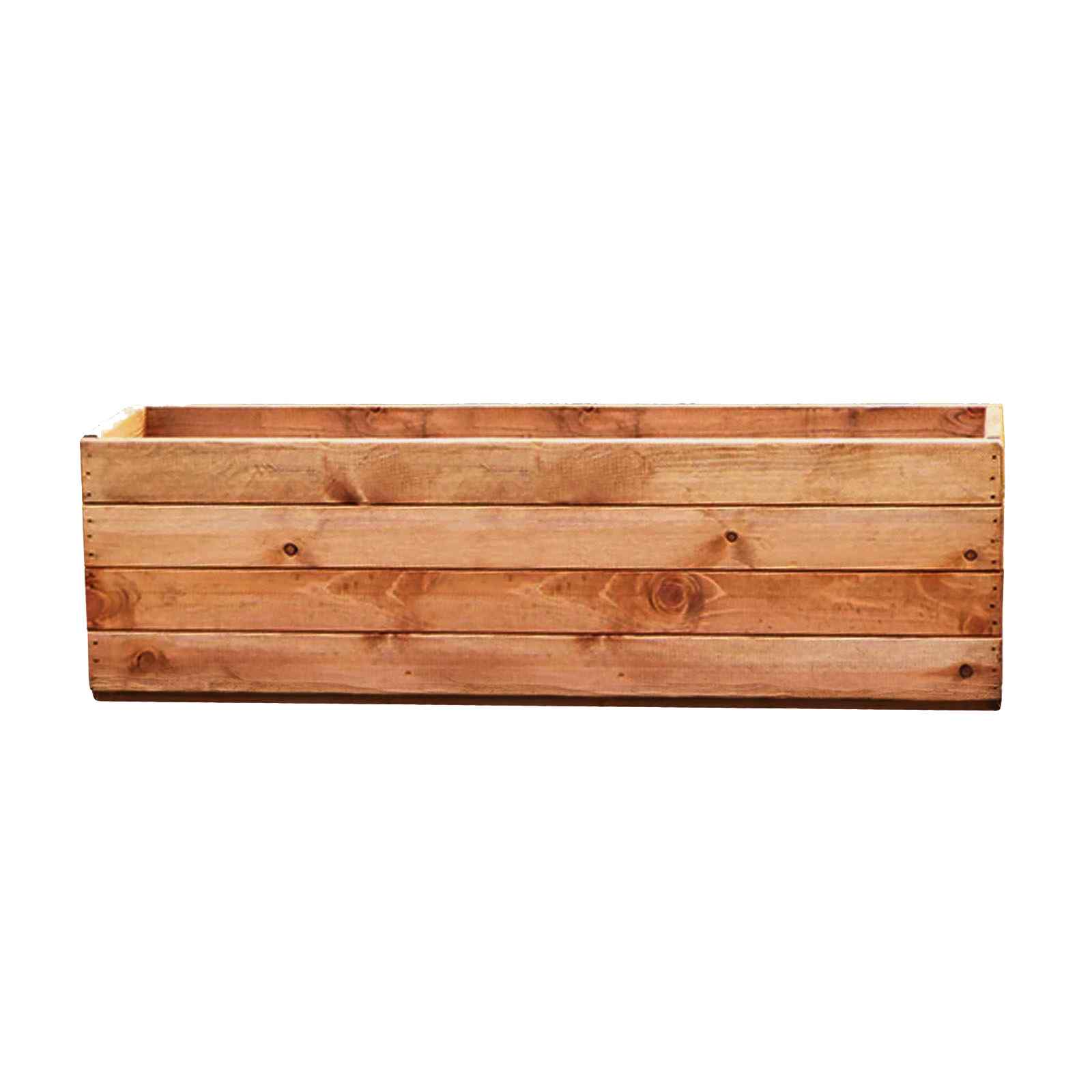 Rustic Scandinavian Redwood Open Trough Outdoor Planter Made in UK by HORTICO
