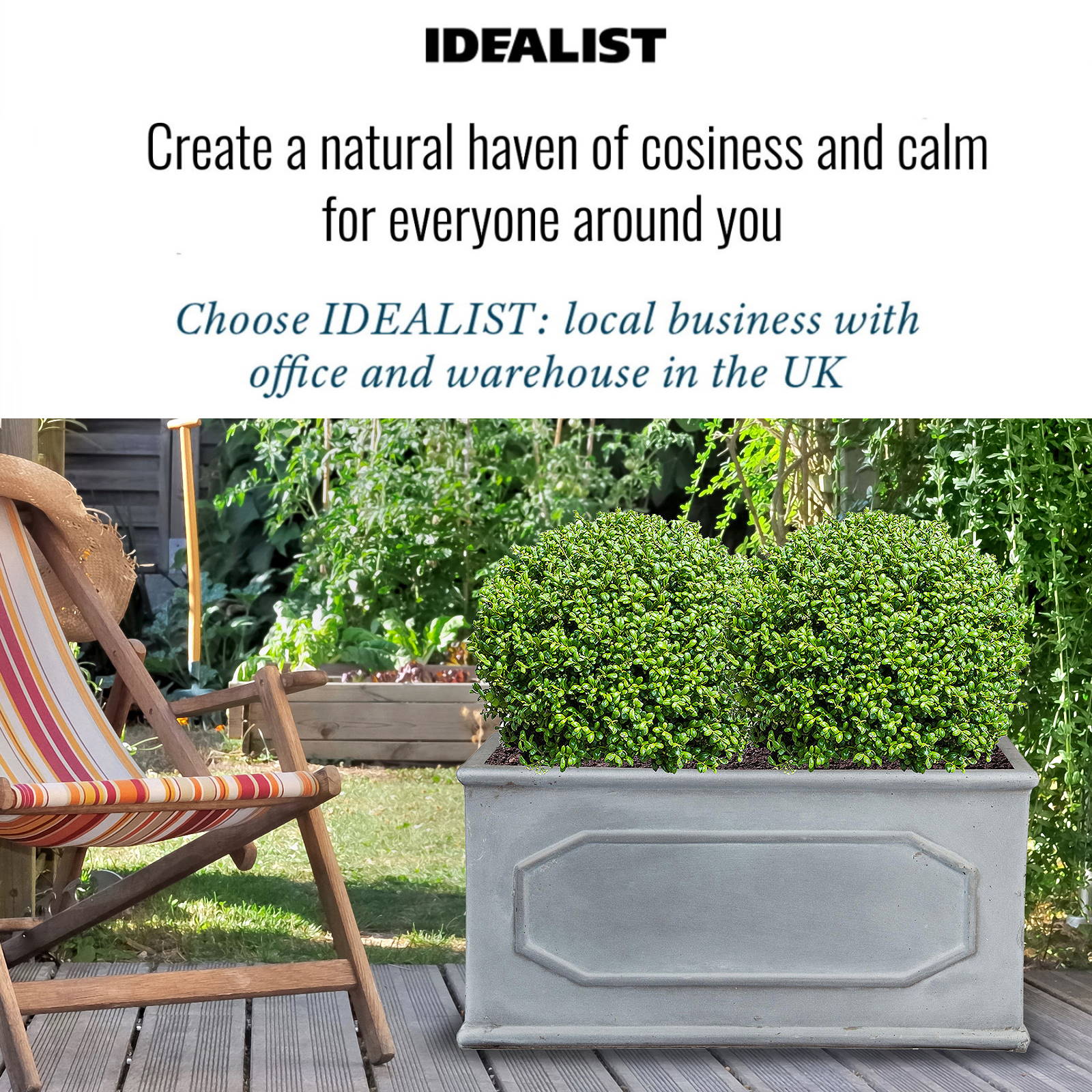 IDEALIST Lite Faux Lead Chelsea Light Concrete Through Planter