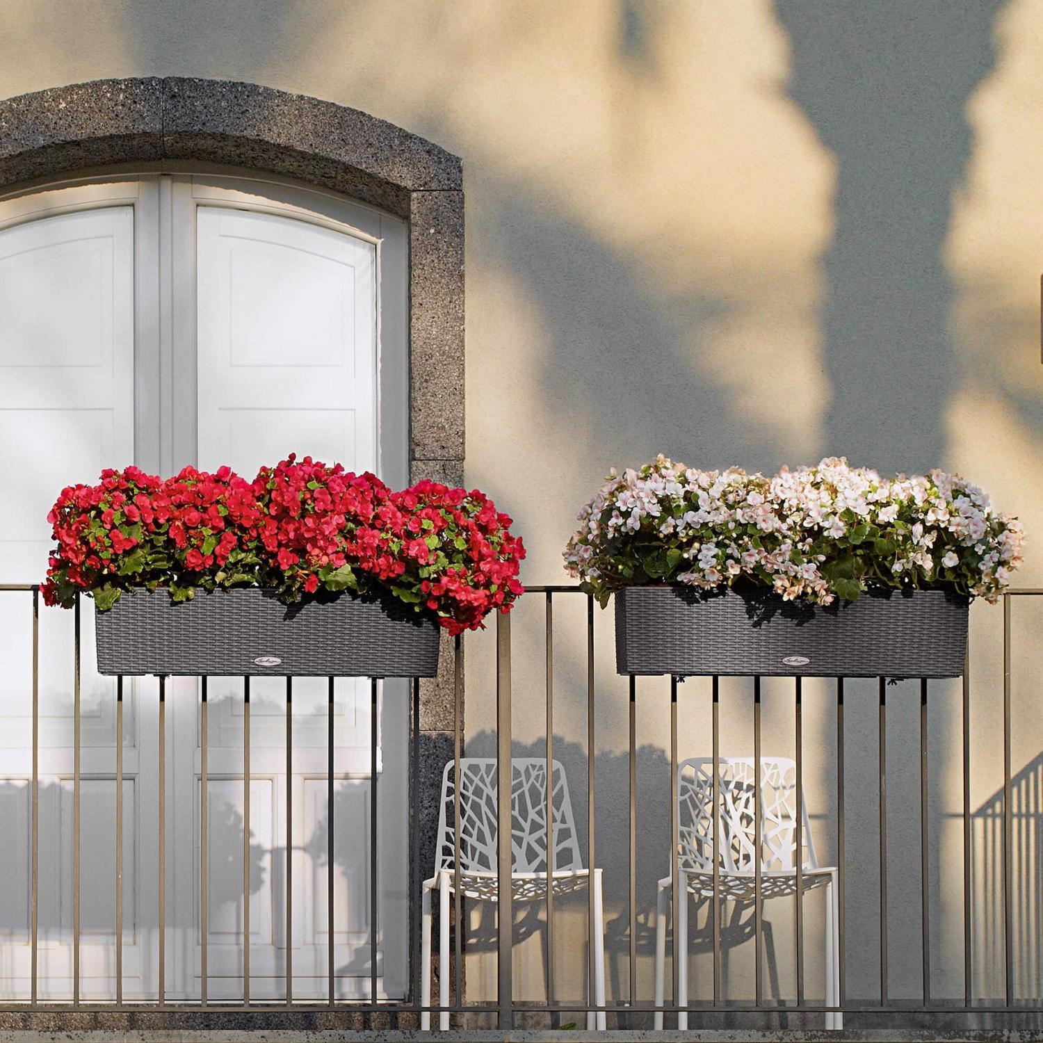 LECHUZA BALCONERA Cottage Trough Poly Resin Self-watering Planter Set