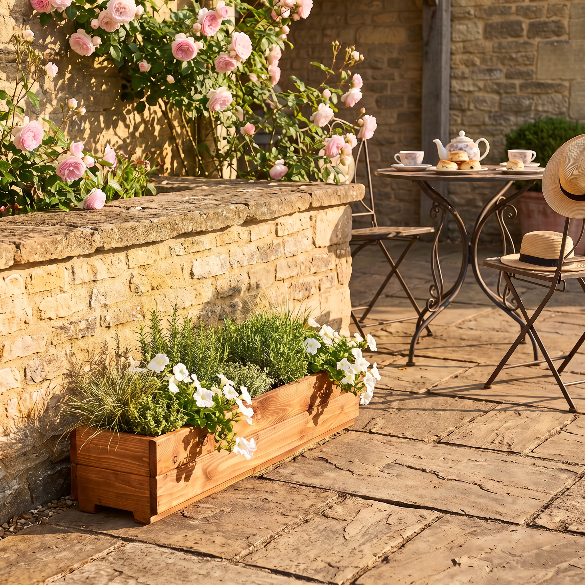 Rustic Scandinavian Redwood Window Box Outdoor Planter Made in UK by HORTICO