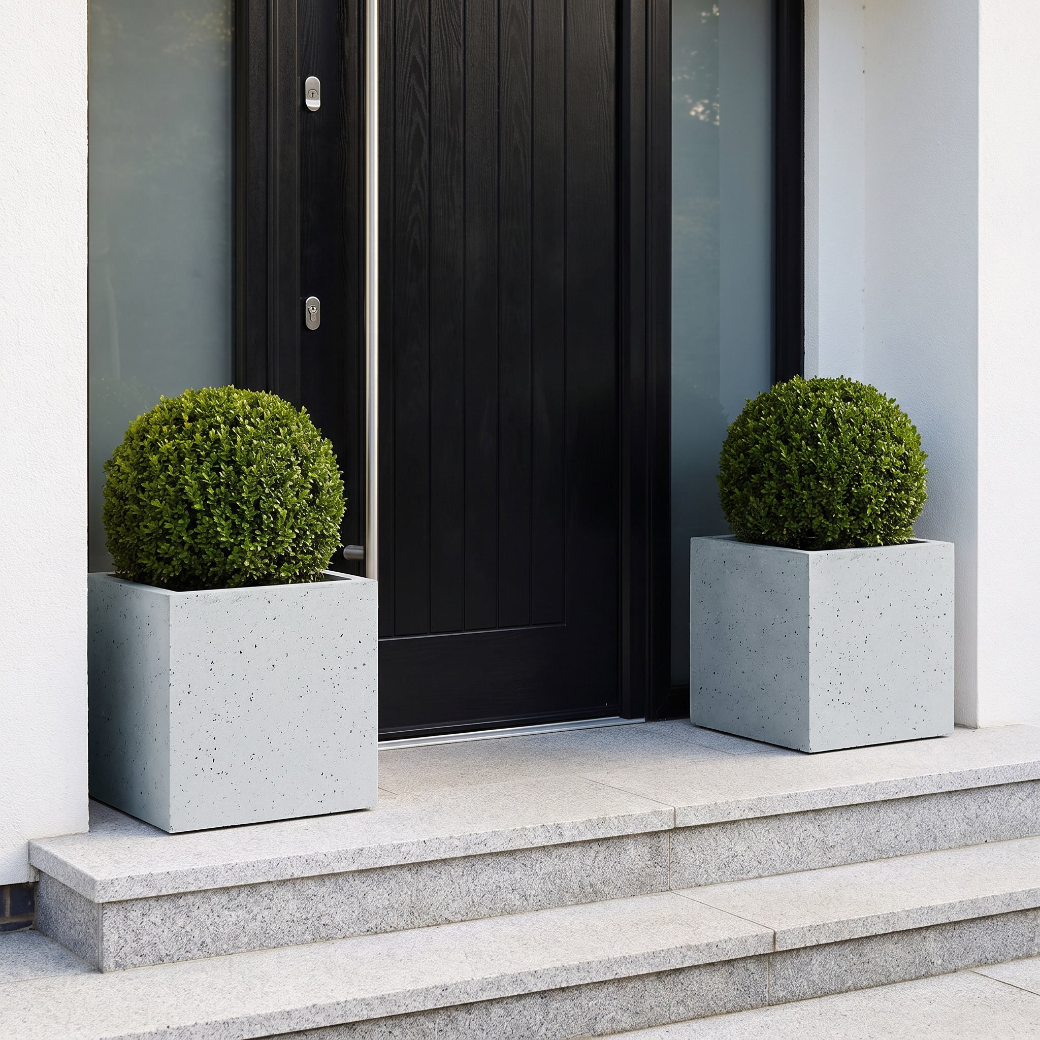 IDEALIST Lite Square Box Contemporary Marble Light Concrete Planter