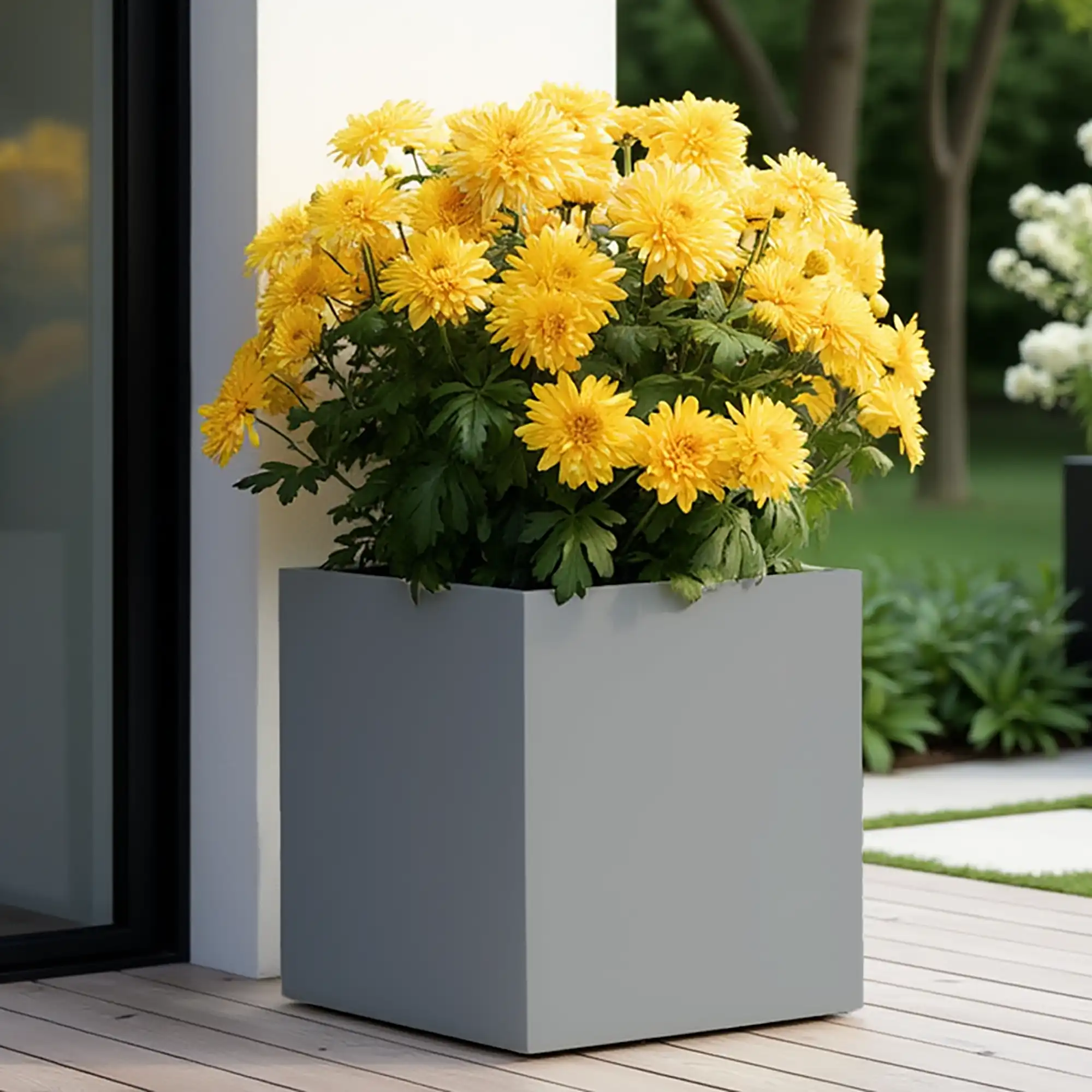 IDEALIST Lite Square Box Contemporary Light Concrete Planter