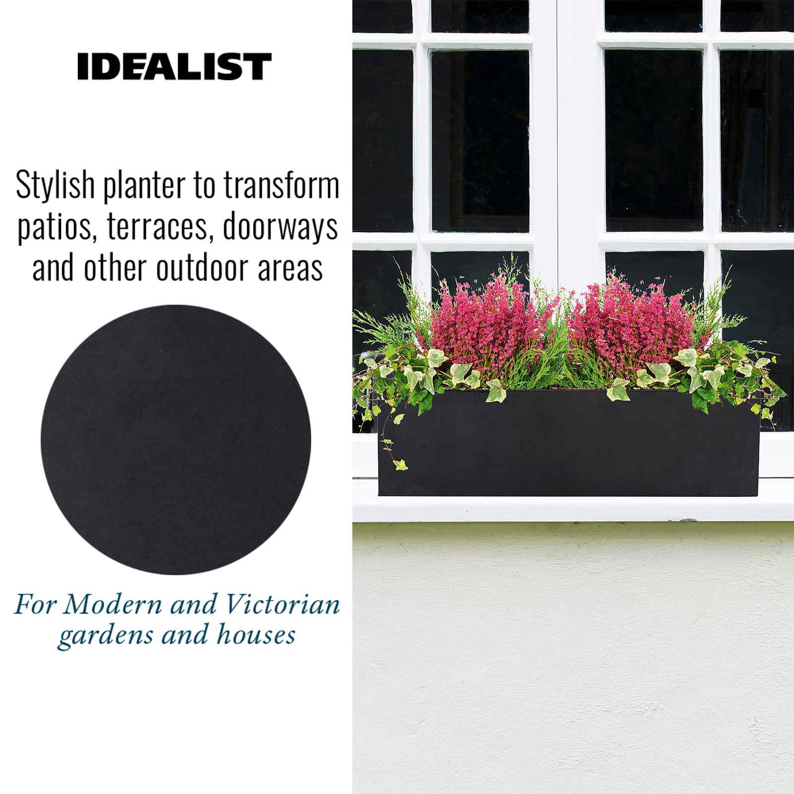 IDEALIST Lite Window Box Light Concrete Planter