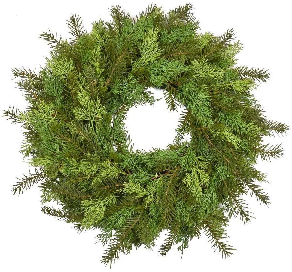 Pine Wreath white Artificial Branch Plant
