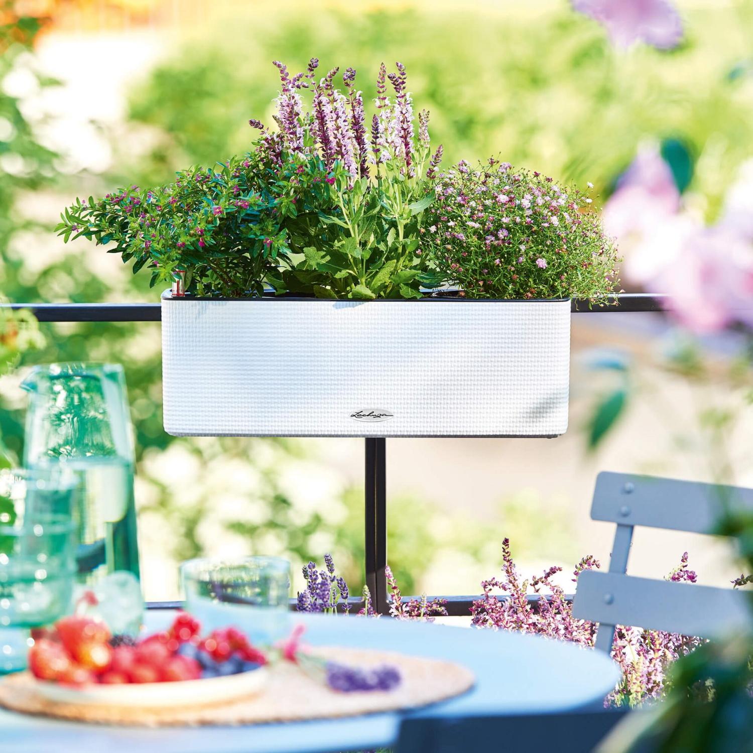 LECHUZA CUBE Color Triple Trough Poly Resin Self-watering Planter