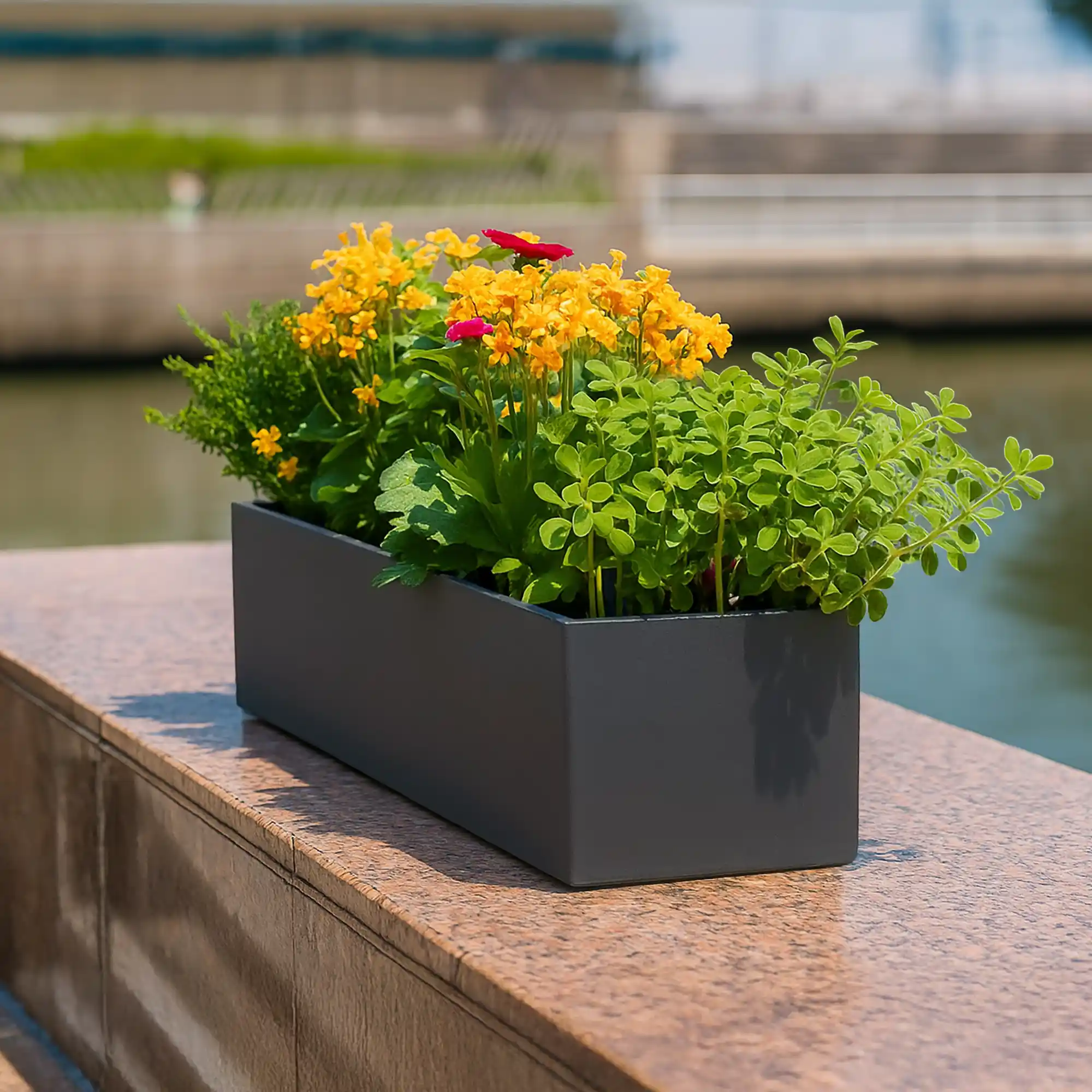 IDEALIST Lite Window Box Light Concrete Planter