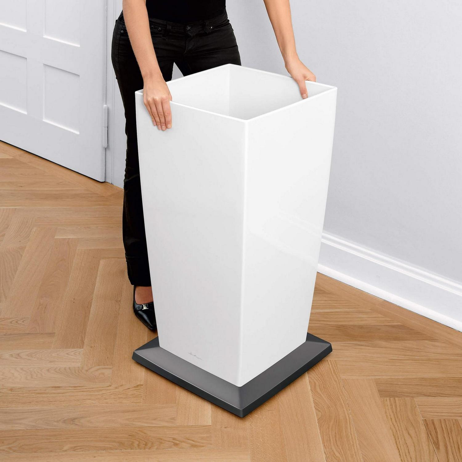 LECHUZA CUBICO Square Tall Poly Resin Self-watering Planter