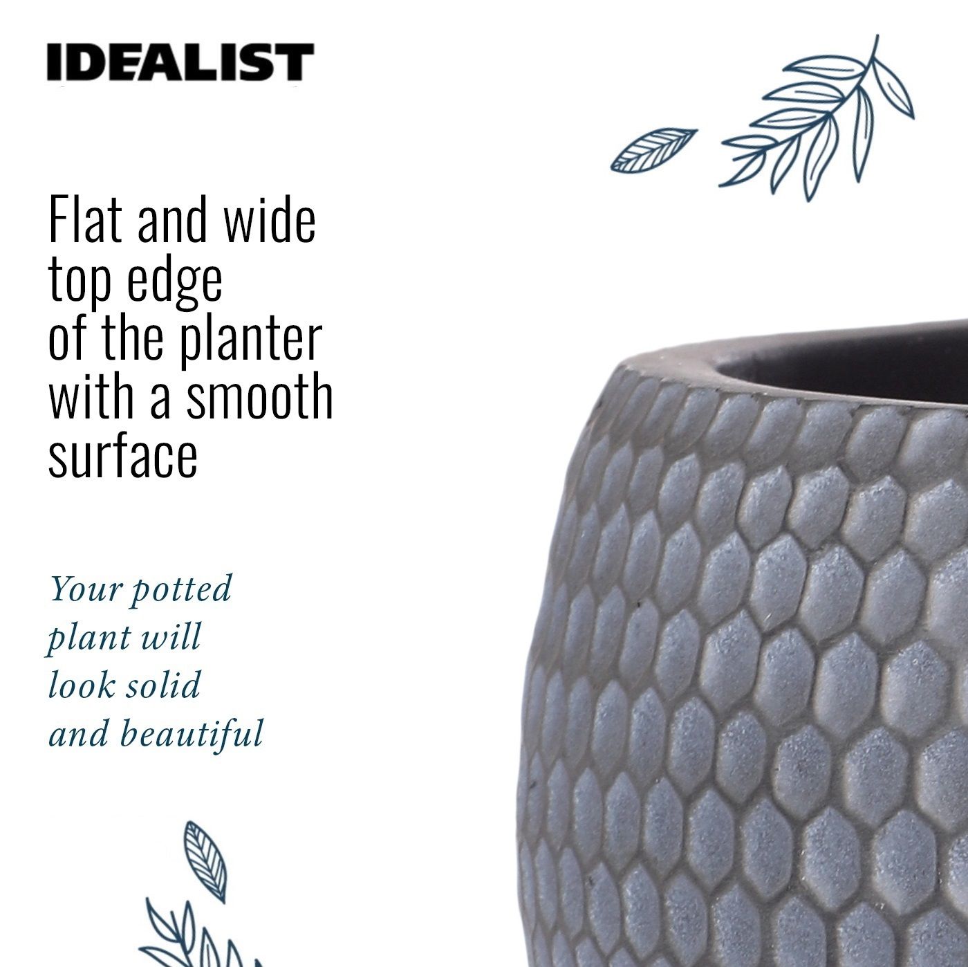 IDEALIST Lite Honeycomb Style Egg Planter on Legs, Round Pot Plant Stand Indoor