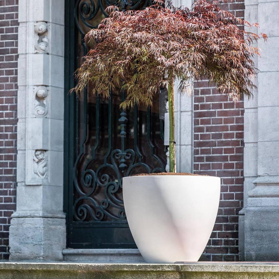 Round Egg Fiberstone Planter by Idealist Premium