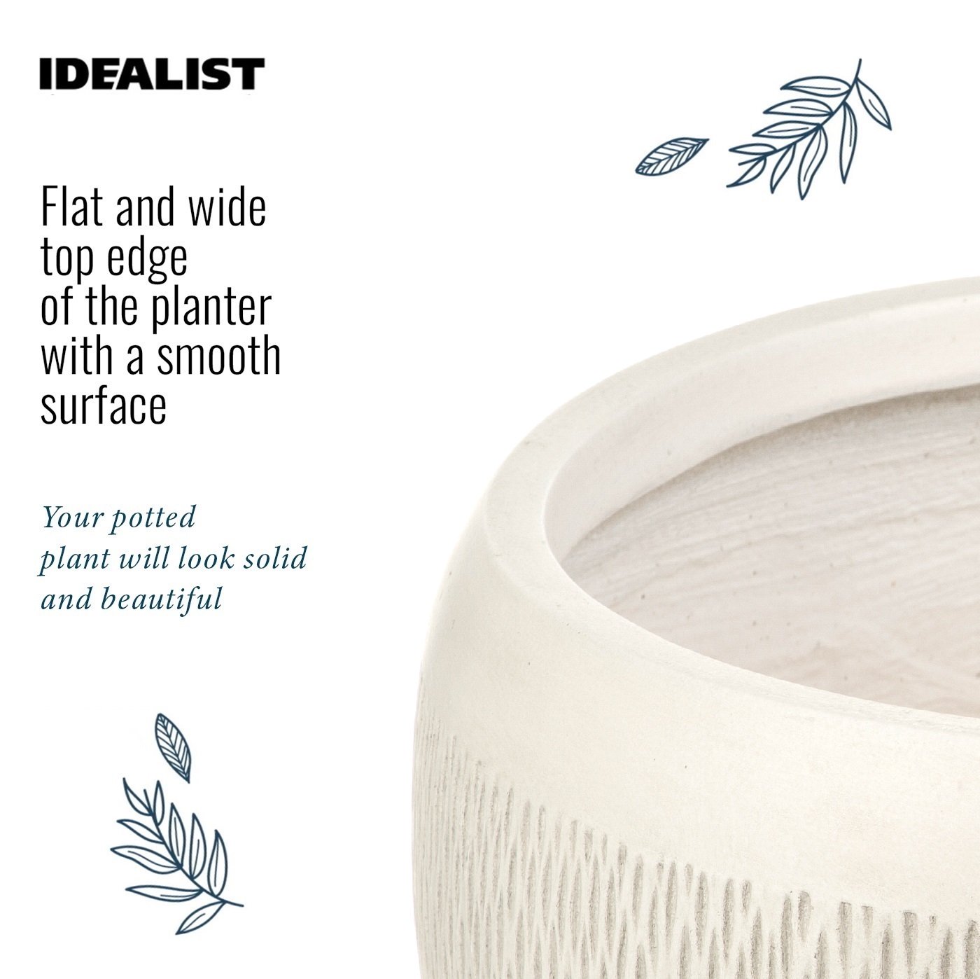 IDEALIST Lite Mesh Style Bowl Planter Outdoor Plant Pot