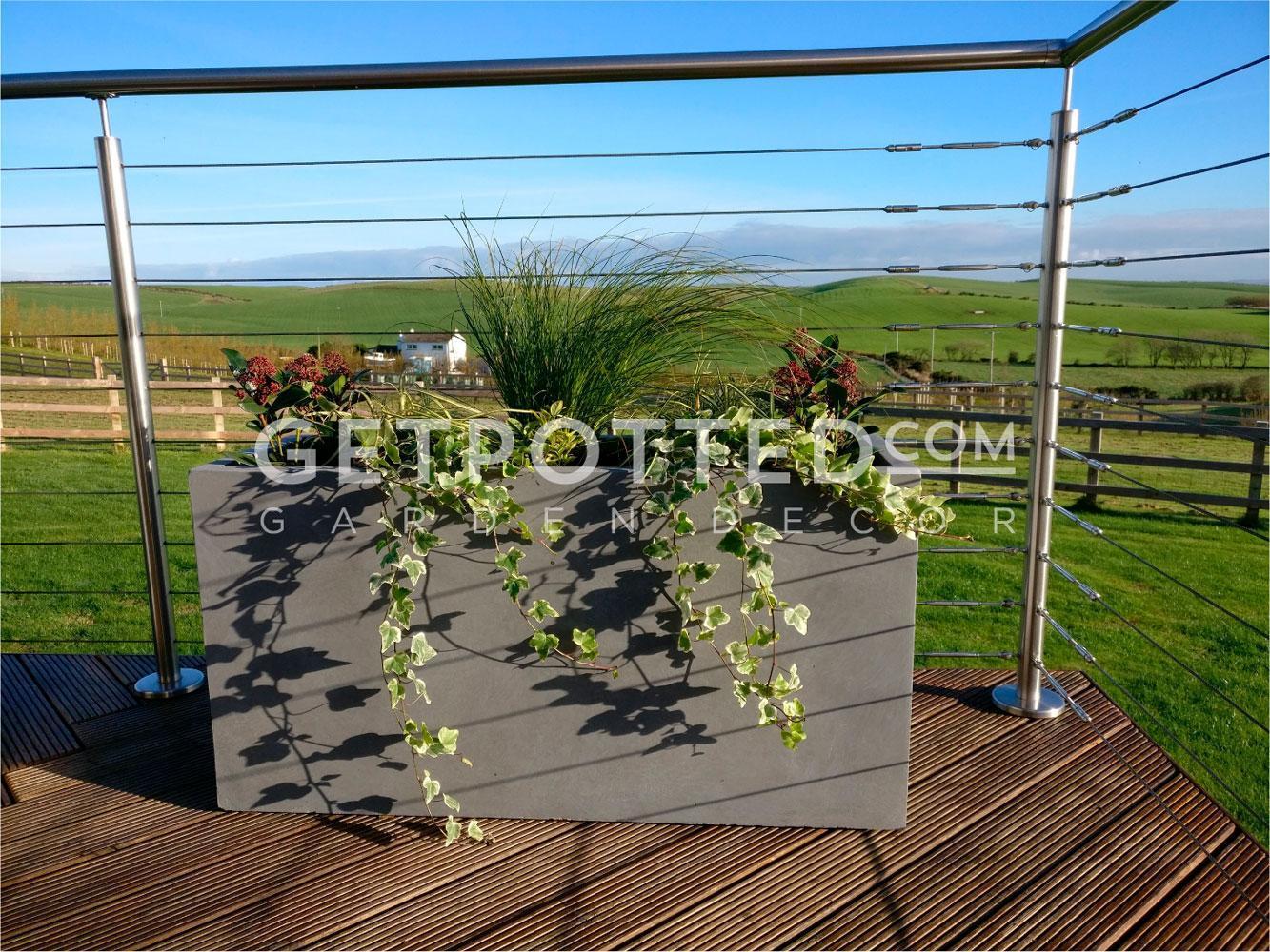 IDEALIST Lite Contemporary Light Concrete High Trough Planter
