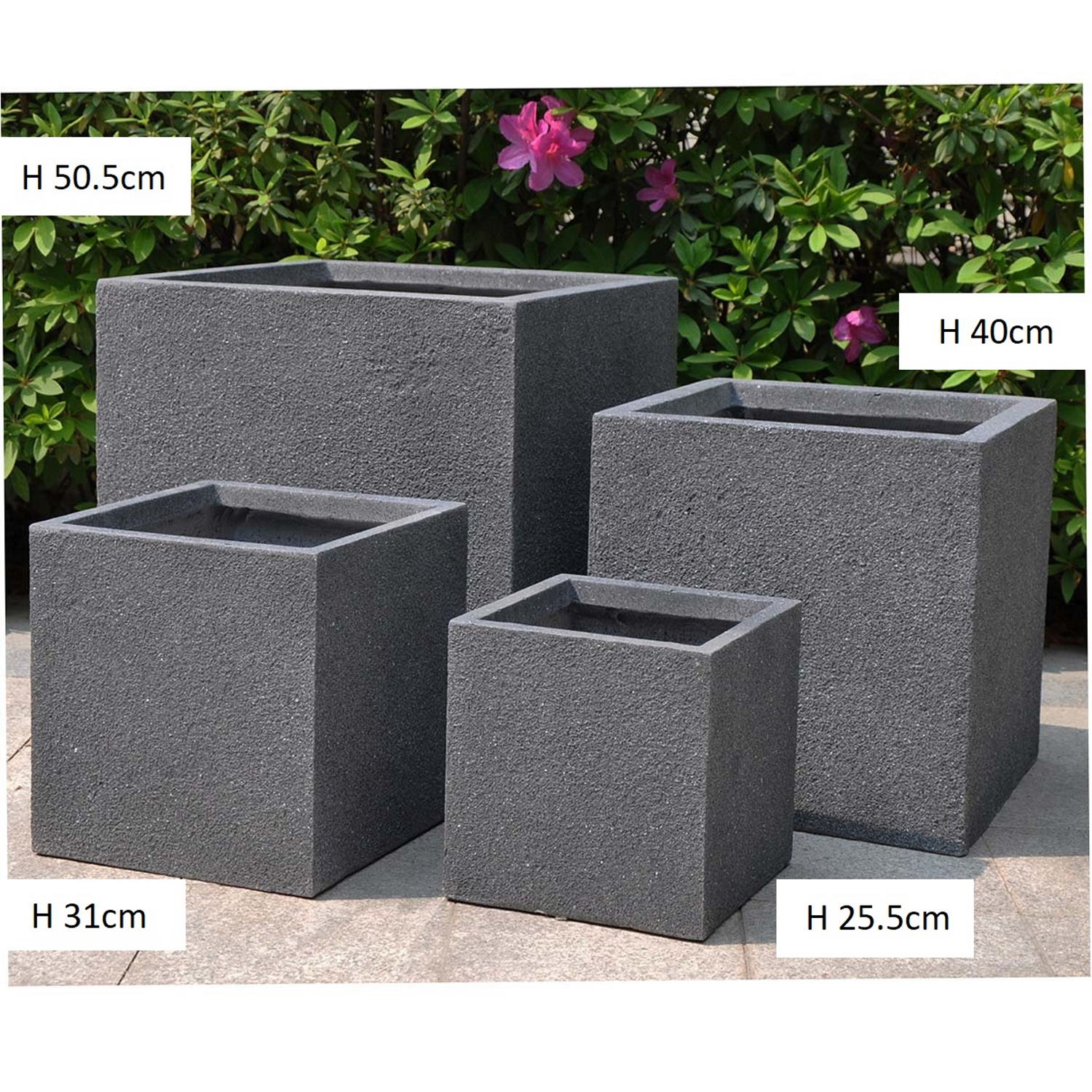 IDEALIST Lite Textured Concrete Effect Square Outdoor Planter