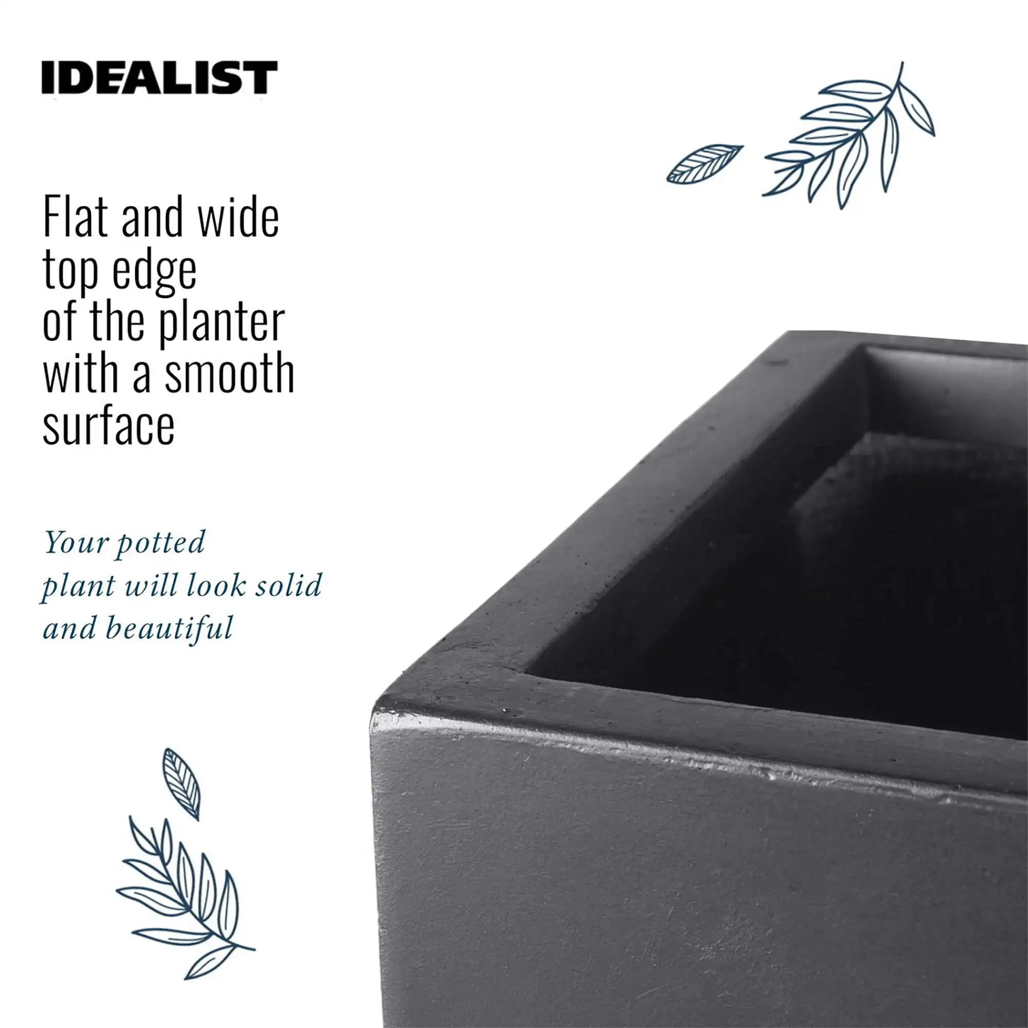IDEALIST Lite Window Box Light Concrete Planter