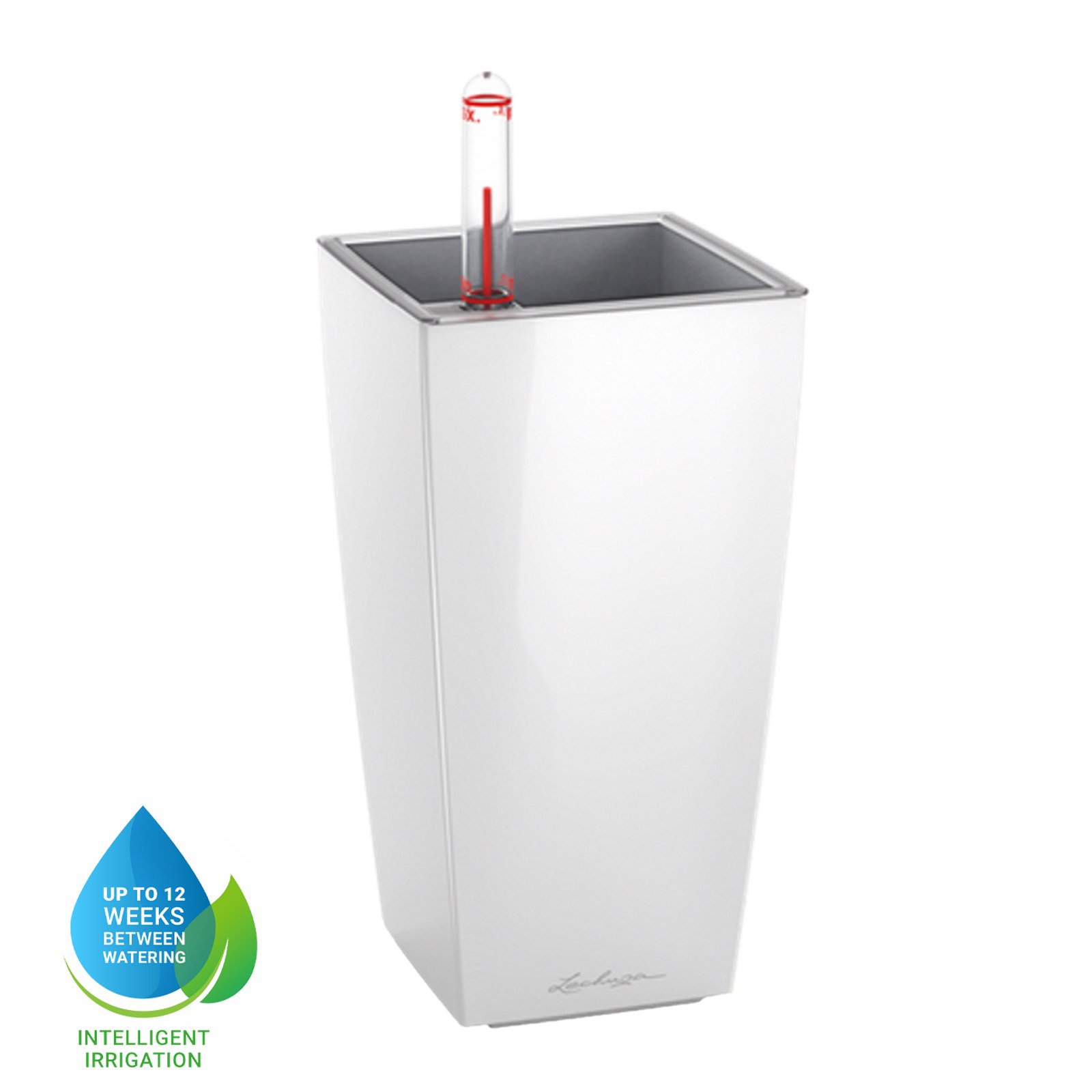 LECHUZA CUBI Square Poly Resin Indoor Self-watering Planter