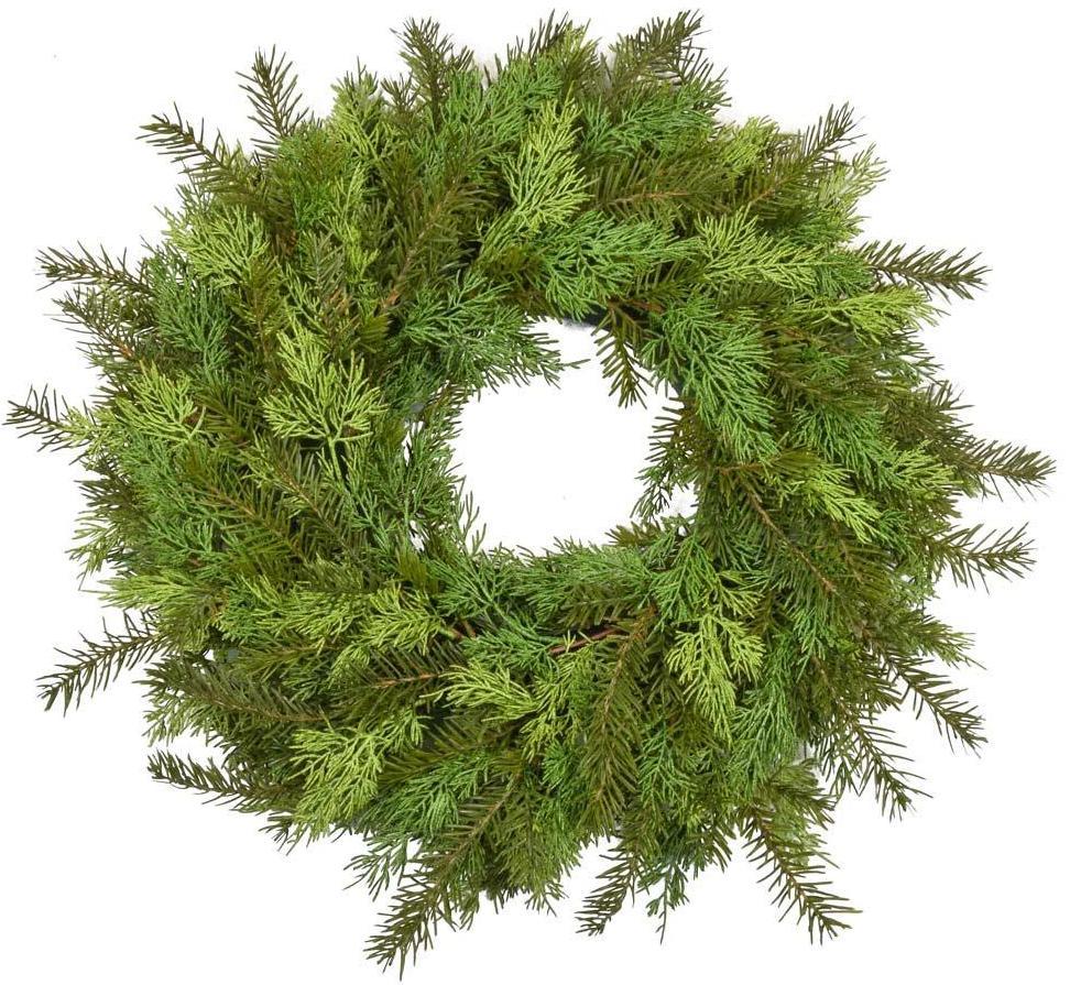 Pine Wreath white Artificial Branch Plant