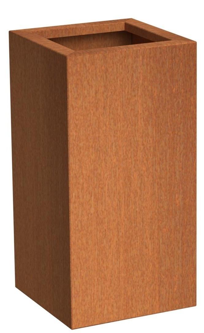 Andes High Cube Corten Steel Outdoor Planter